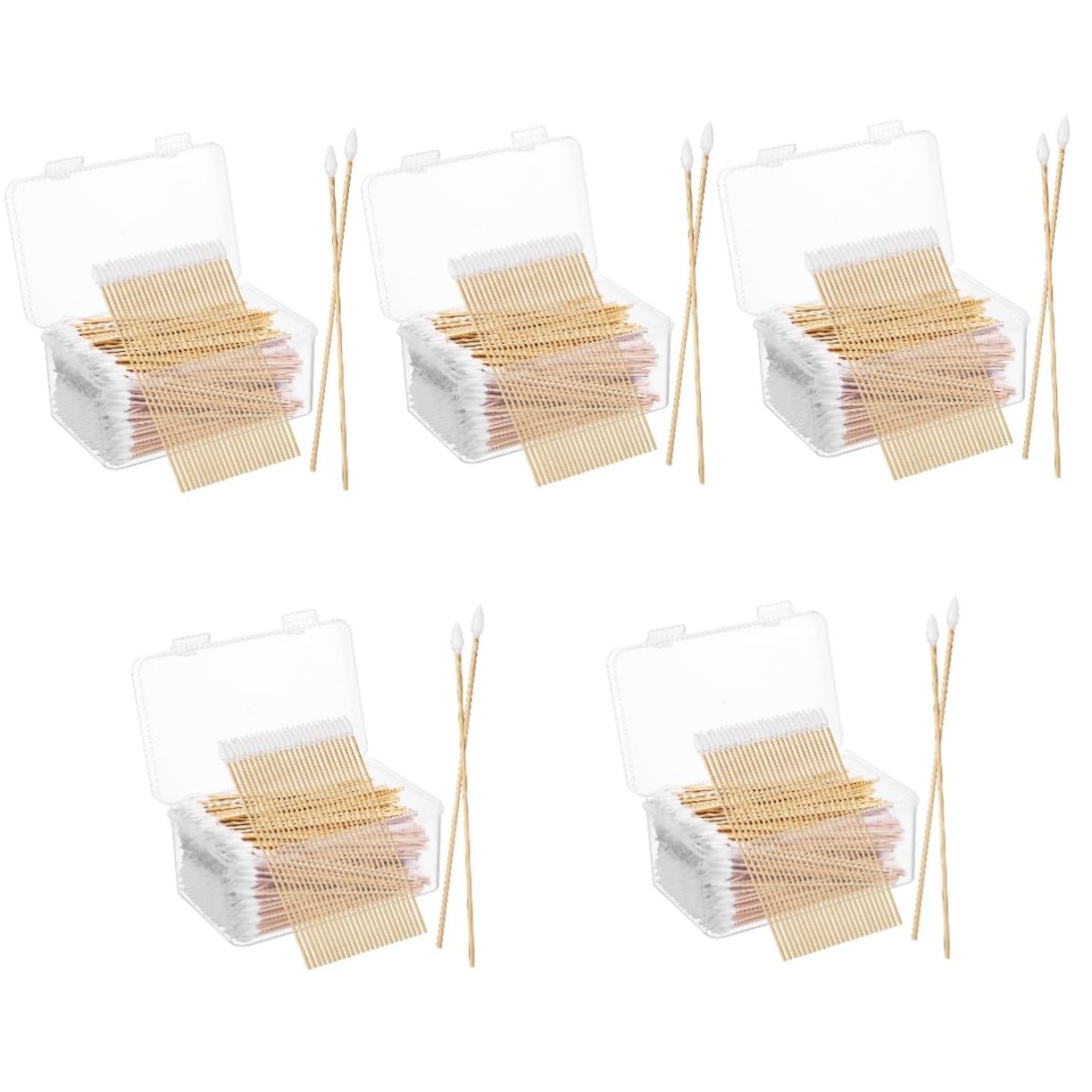 Beavorty 2500 Piezas Bastoncillo De Algodón Hisopos De Oído Hisopos Desmaquillantes De Ojos Punta De Algodón Botones De Limpieza De Oídos Bastoncillos De Algodón Hisopos De Limpieza Madera