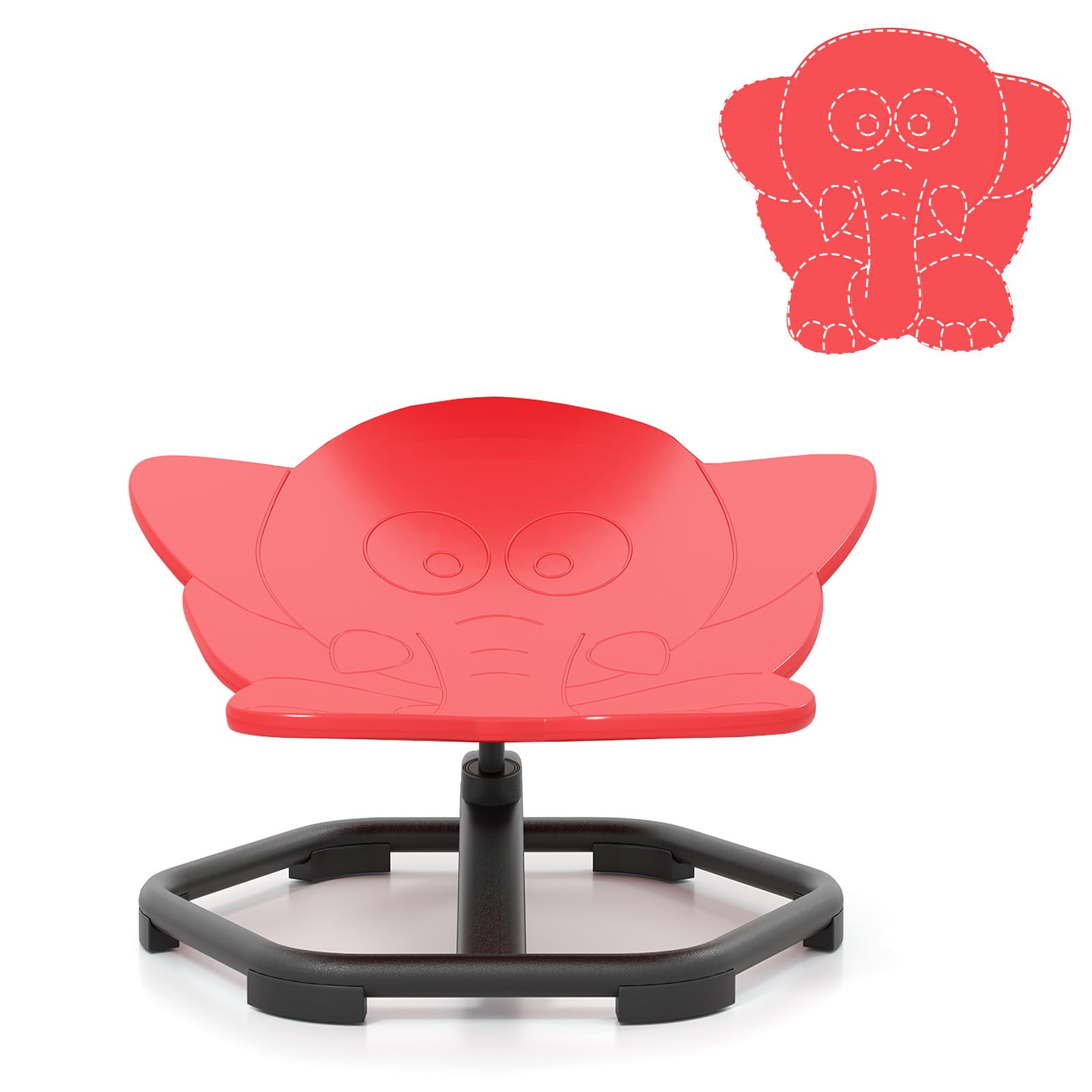 LIFEZEAL Sensorischer Drehstuhl für Kinder, Autismus-Ausrüstung Sensorikspielzeug mit Rutschfester Basis, Therapiestuhl 360°-Drehsitz für Jungen und Mädchen, Gleichgewichtsübungen (Rot)