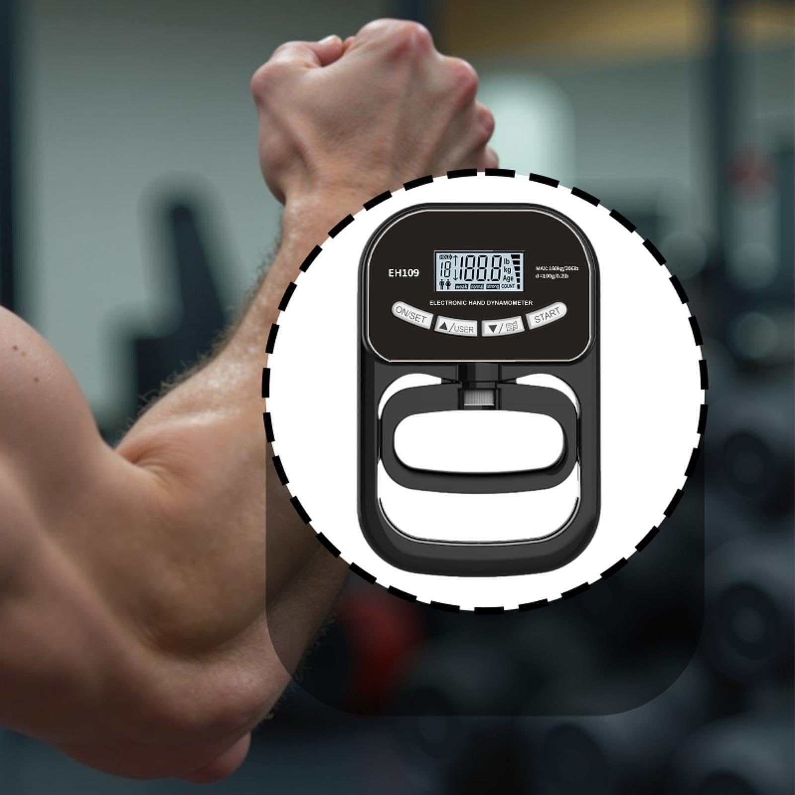 Milageto Medidor Digital de Fuerza de Agarre, ejercitador de Mano con Pantalla, Suministros Profesionales de fortalecimiento Manual para Deportes