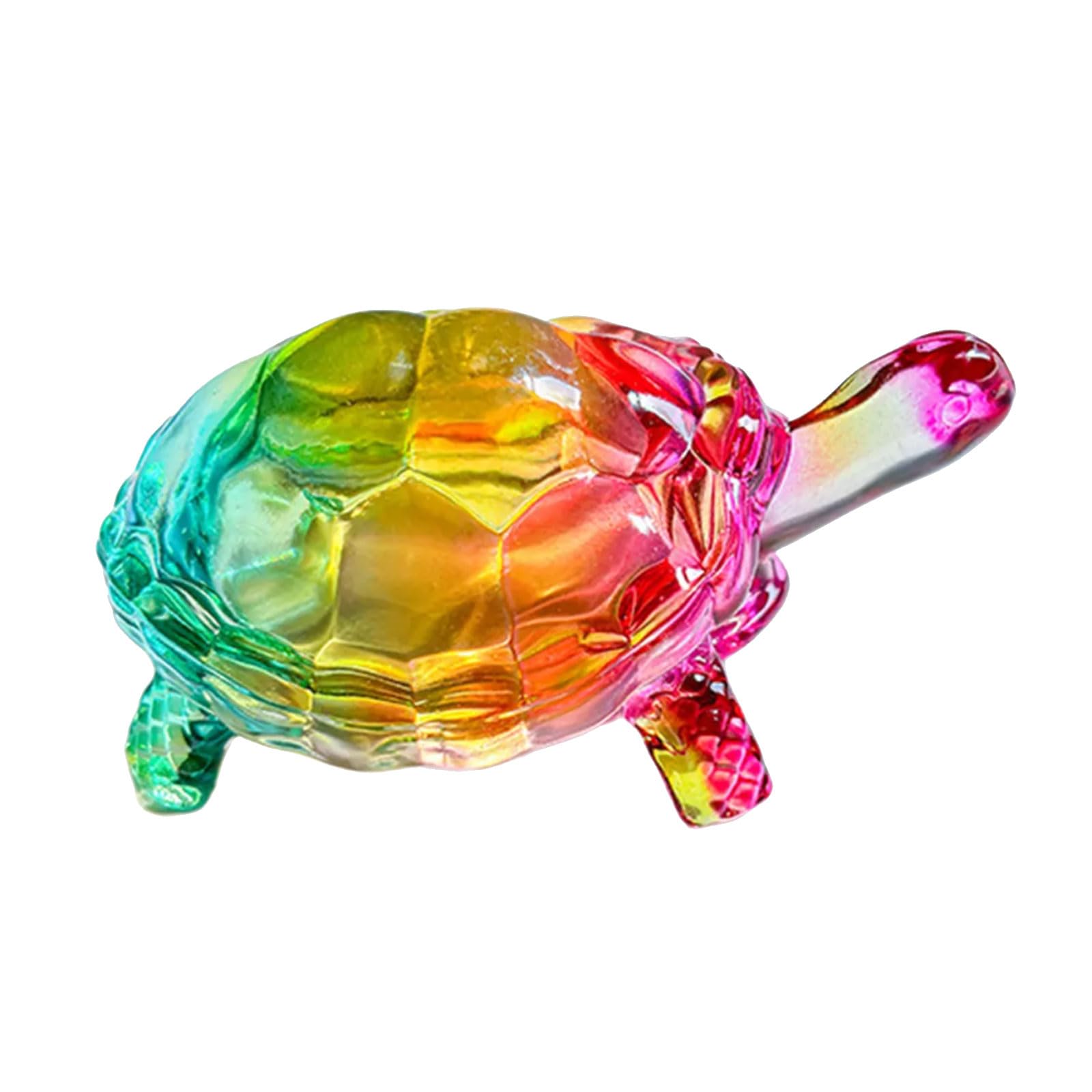 Osniyaw Colourful Glass Turtle Figurine, Collectable, Miniature Animal Statue, Turtle Sculpture, Ornament For Office, Home Decoration, Figurines
