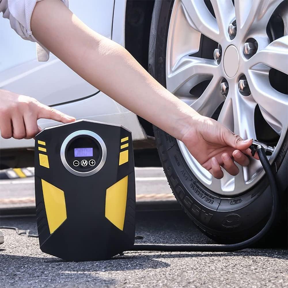 Hobimtek Dijital Lastik Şişirme 12V DC Taşınabilir Hava Kompresörü 150 PSI Lastik Pompası Basınç Göstergeli Fener ST-5002