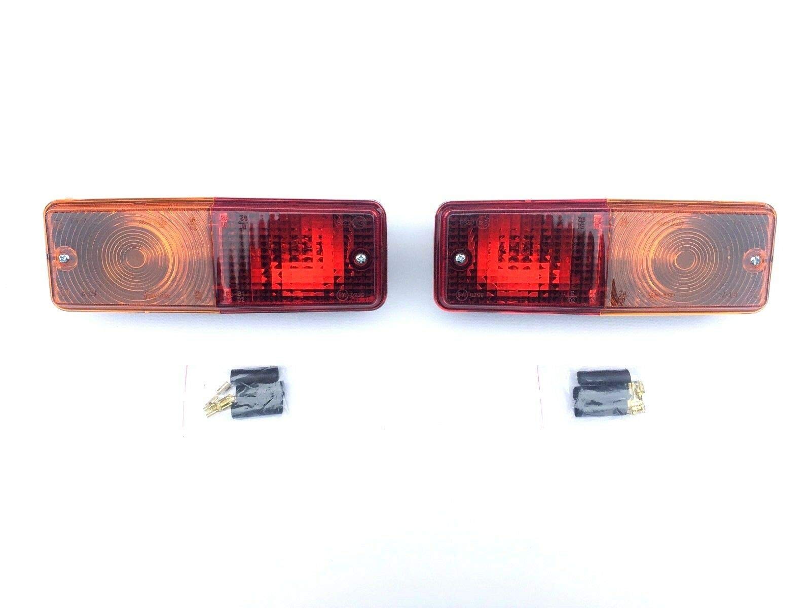 Fristom Incandescente Lot de 2 feux arrière pour tracteur, remorque, camion, remorque, remorque, 12 V, 24 V, 195 x 65, Noir,Rouge,jaune