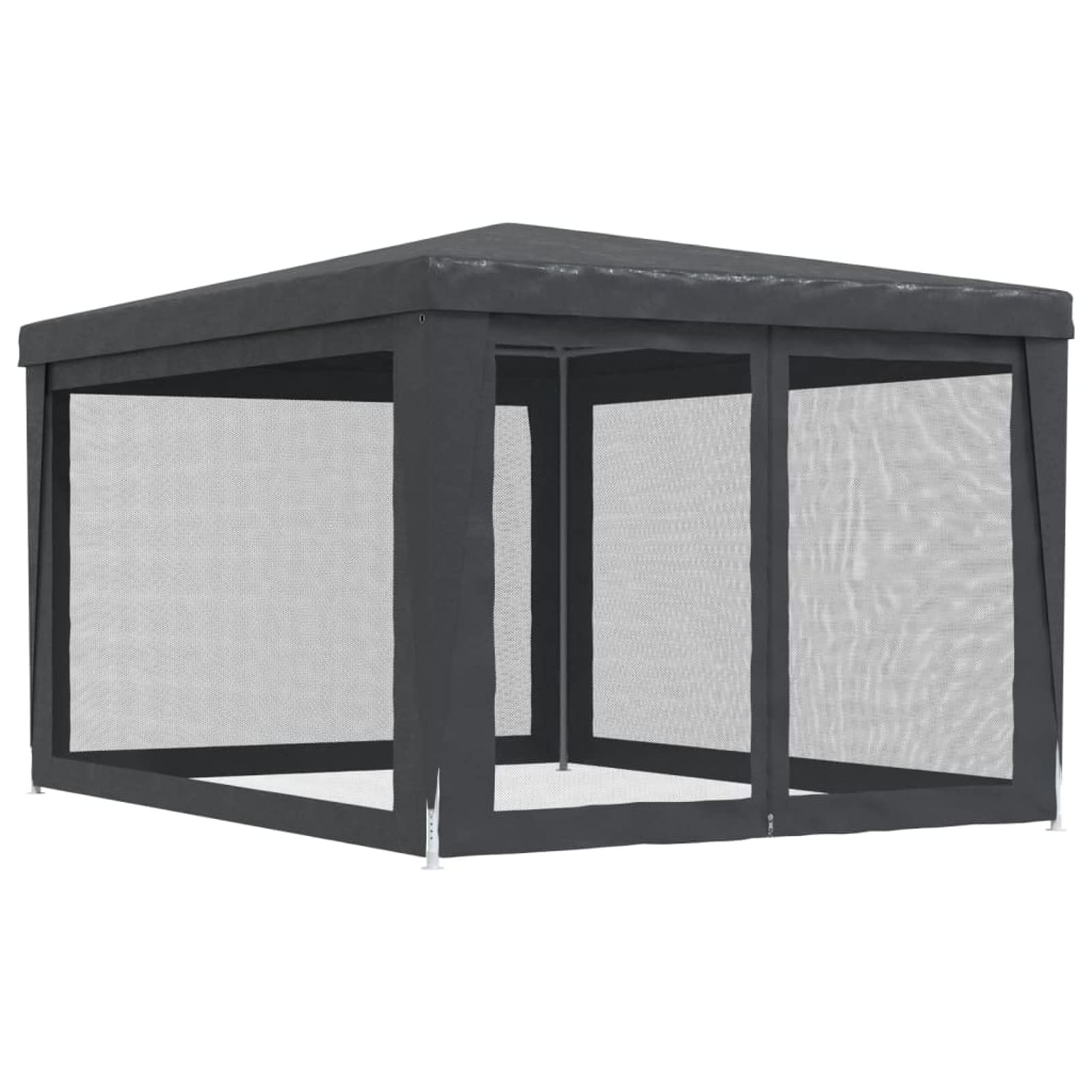 Tente de jardin 3 x 4 m Gazebo pour jardin tonnelle avec 4 parties latérales moustiquaire avec fermeture éclair protection UV pour patio extérieur événements fête gris anthracite