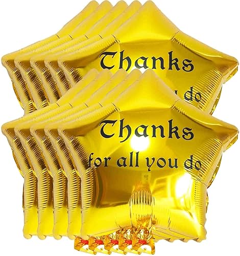Globos de papel de aluminio con texto en inglés "Thanks for All You Do", 10 globos colgantes de agradecimiento para bodas, felicitaciones, disponible en Yaxa Costa Rica