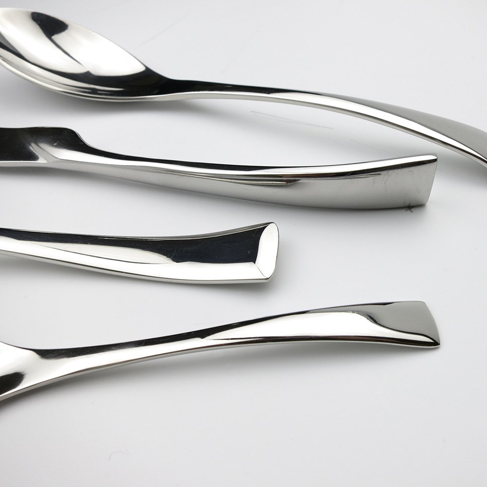 Set di posate in argento, 24 pezzi, set da tavola in acciaio inossidabile, spesso, coltello cena, forchetta, stoviglie pranzo occidentali for 6 persone
