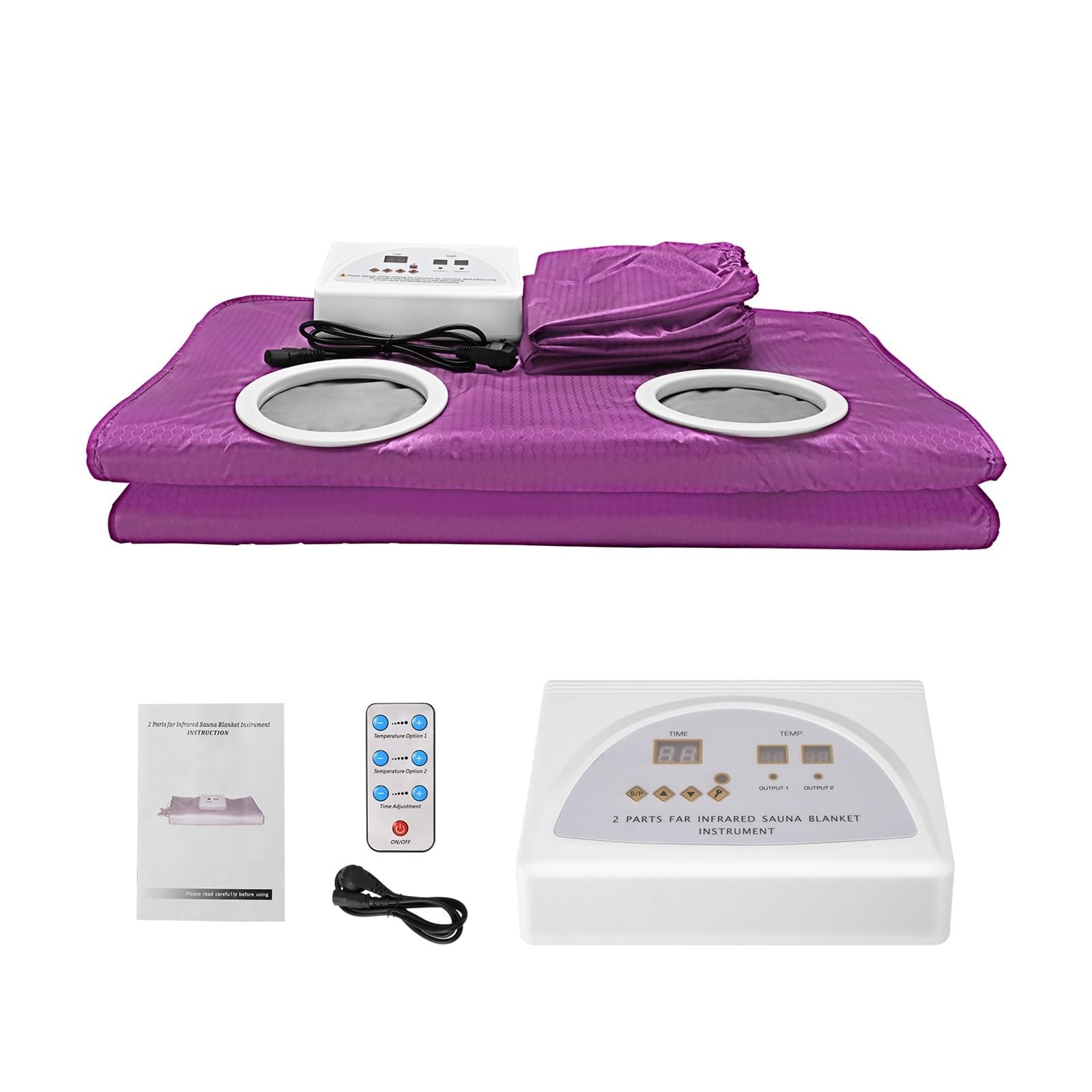 Coperta for Sauna con Maniche, Coperta for Sauna Termica Digitale, Body Shaper for Perdita di Peso e Fitness (con 2 Maniche)(Purple)