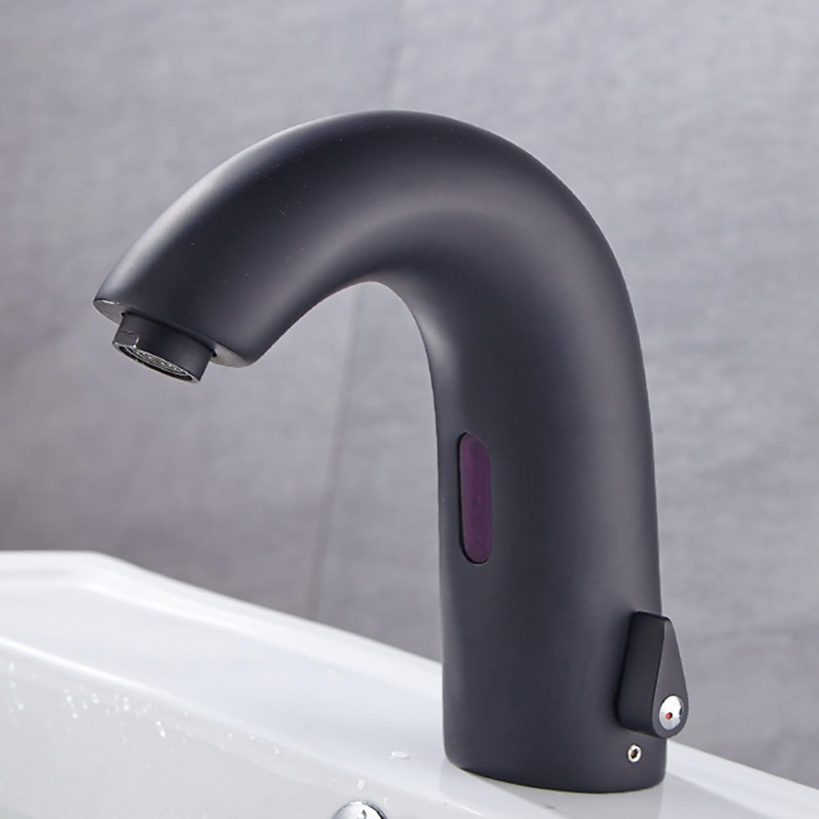 XJTNLB Wasserhahn mit Sensor Bad Einhebelmischer Infrarot Sensor Wasserhahn mit Einstellbarem Temperaturbegrenzer Mischbatterie Waschbecken aus Messing,Chrom