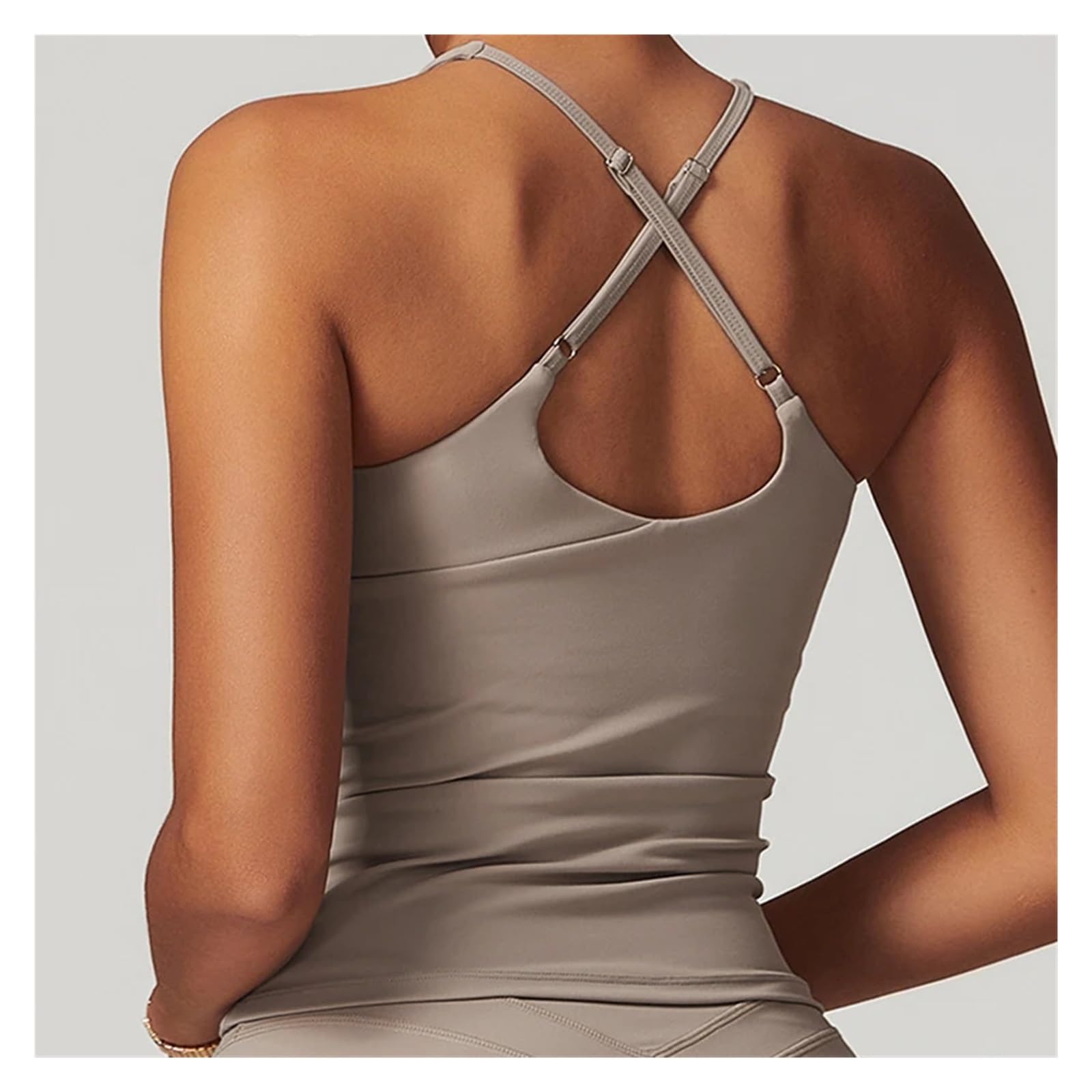 Top De Yoga Camiseta de Yoga con Espalda Cruzada for Mujer, for Correr, Gimnasio, Fitness, Secado rápido, sin Mangas, Deportiva