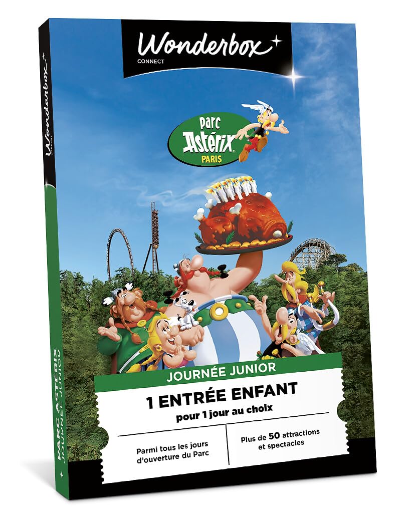 Wonderbox Connect Parc Astérix Coffret Cadeau 1 Entrée Enfant 1 Jour 50+ Attractions Spectacles Validité 27 Mois
