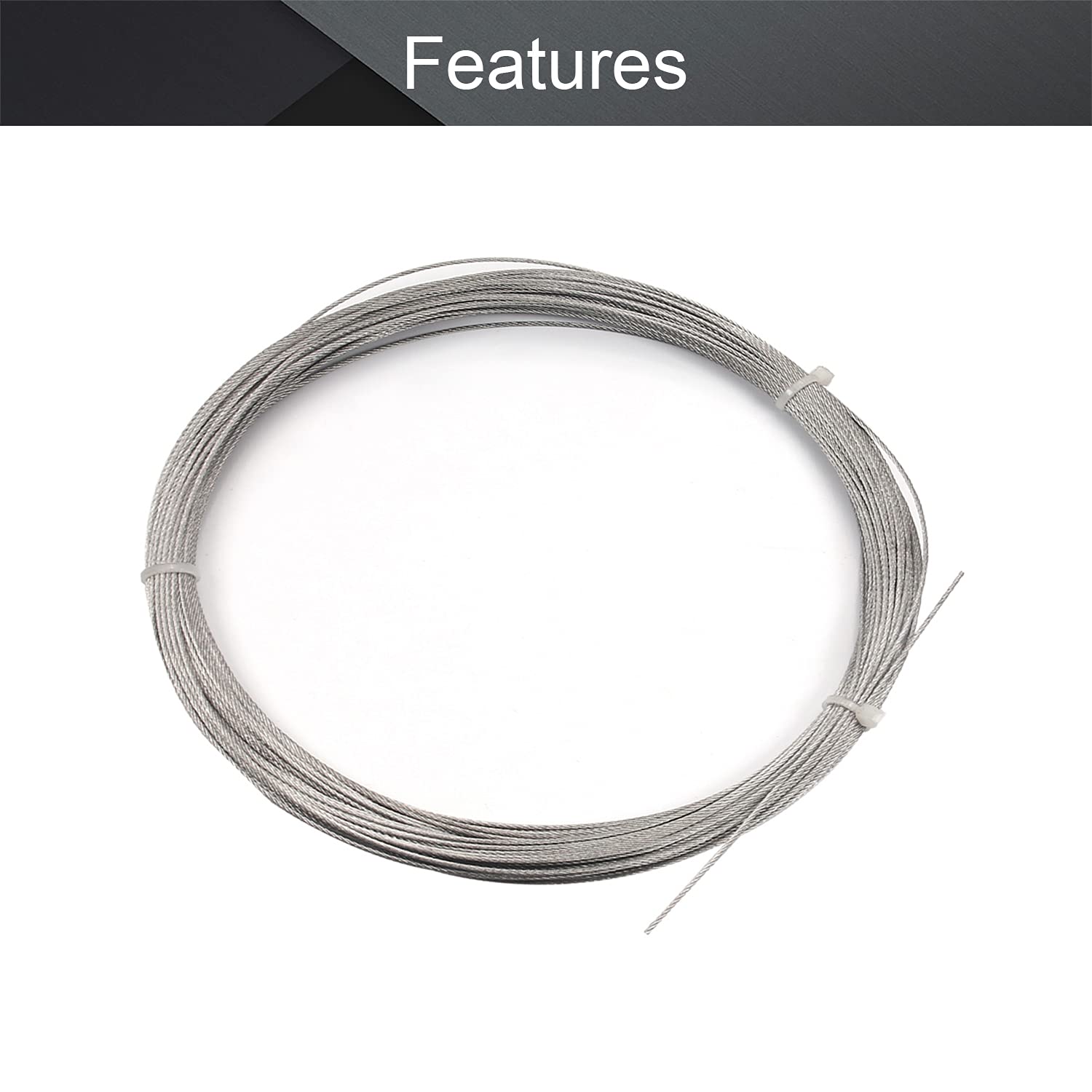 Othmro 304 Stainless Steel Wire Rope – 0.04" Diameter, 32.8 Ft Length, For Railings, Decking, DIY Projects - View #5