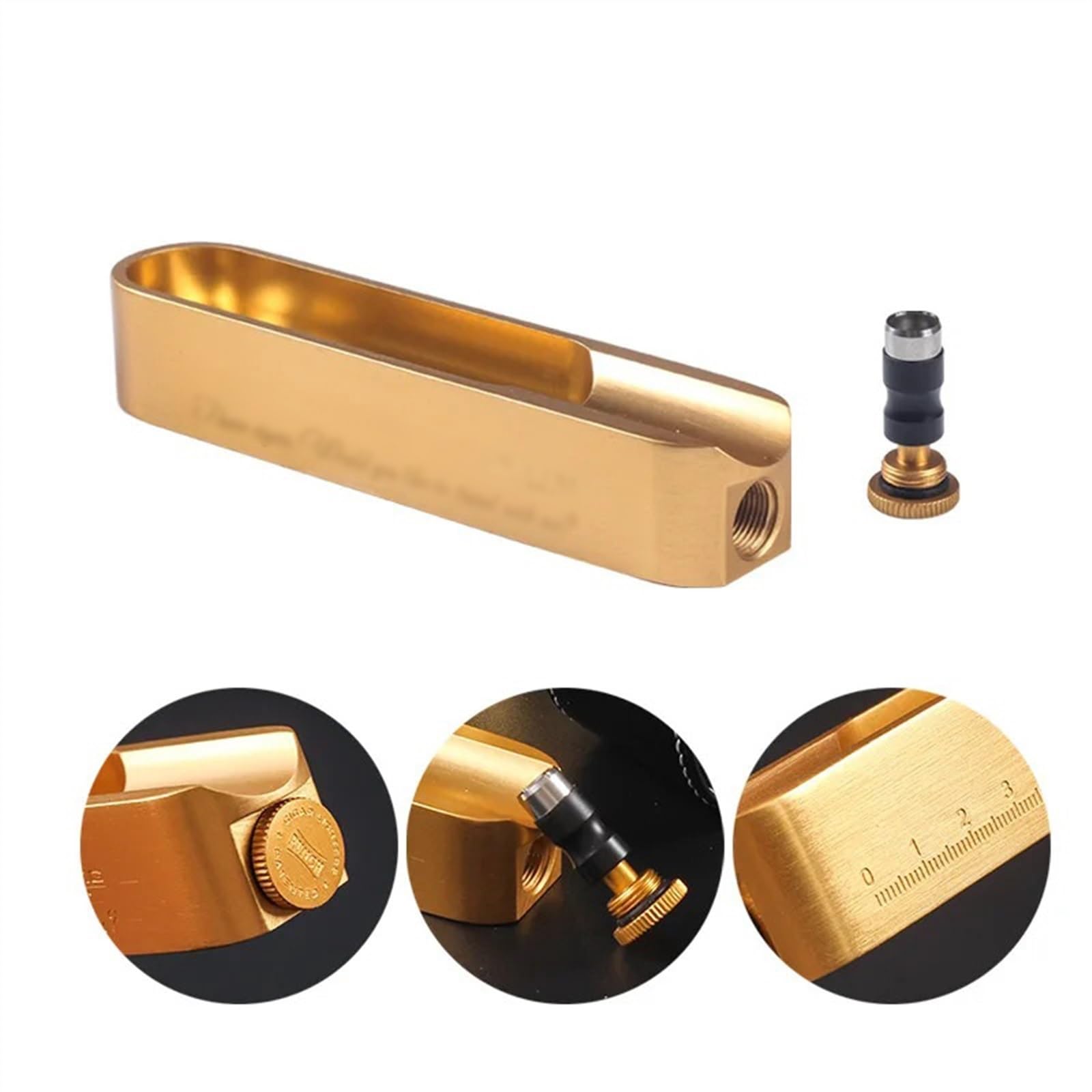 Posacenere for sigari Portatile in Metallo con utensile for punzonatura, Fessura for la Cenere, Porta sigari Singolo, posacenere da Viaggio Esterno for Uomo, Scatola Regalo for sigari(Gold)