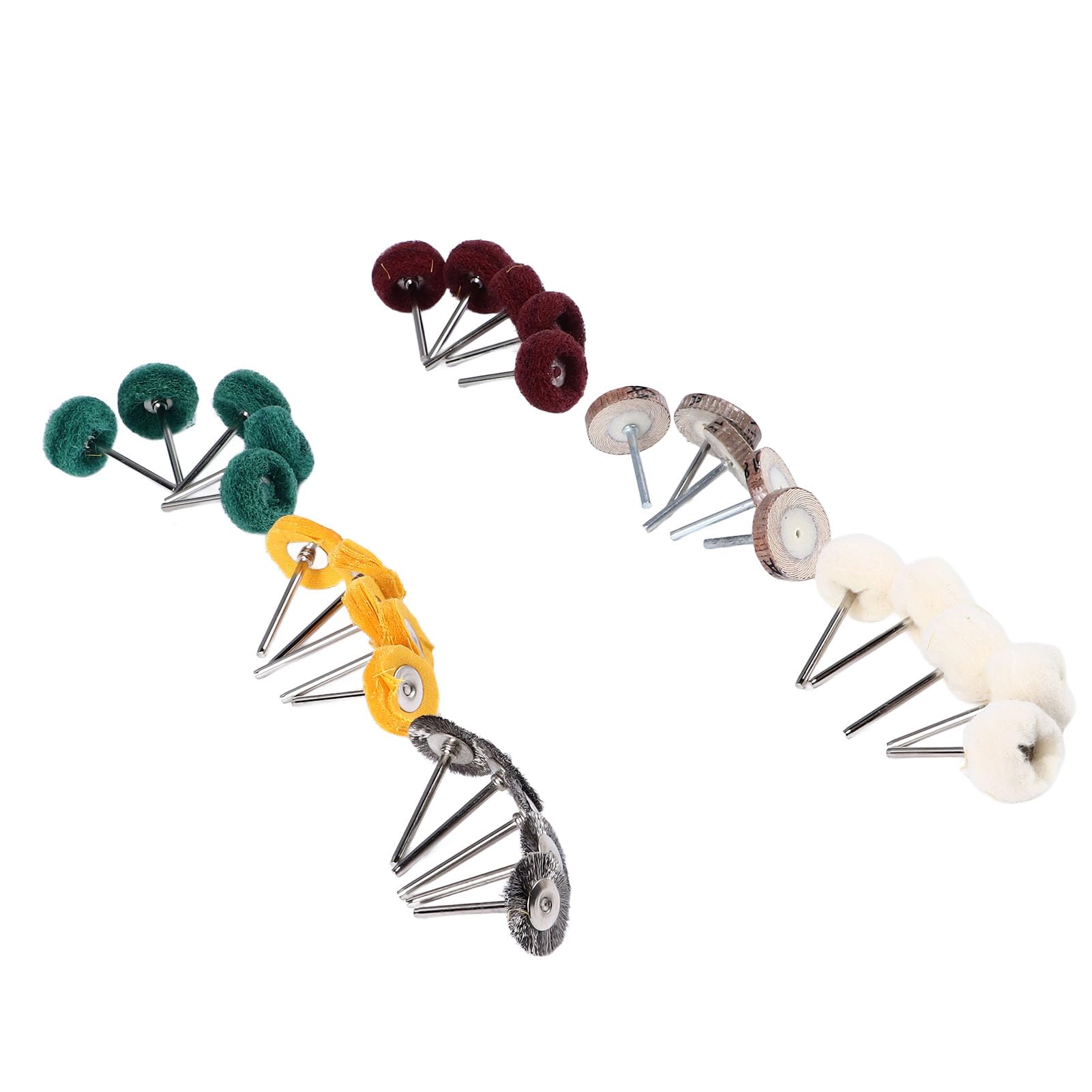 Jewelry Polishing Kit, Metal Polishing Kit 30Pcs Polishing Buffing Wheel Kit Metal Removal Buffing Wheel Set 0.4cm Shank Power Tool for Wood Jewelry Metal