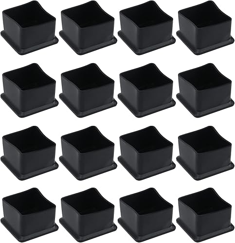 Antrader - Almohadillas de fieltro de goma para muebles, forma rectangular, 12 unidades, color negro