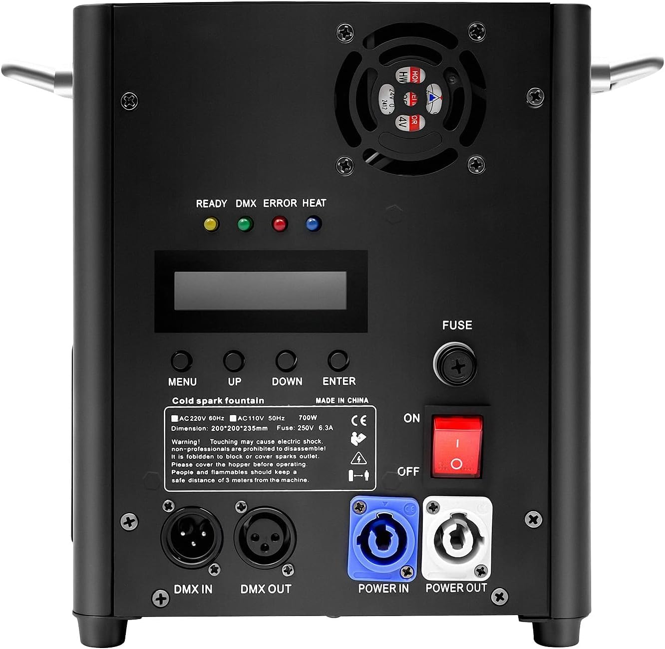 Pyrotechnikmaschinen, 700W Cold Spark Feuerwerksmaschine Stage Spezialeffekt Machine für Große Auftritte Hochzeitsfeier Bar Hochzeit, Bühne Party, 220V/60Hz