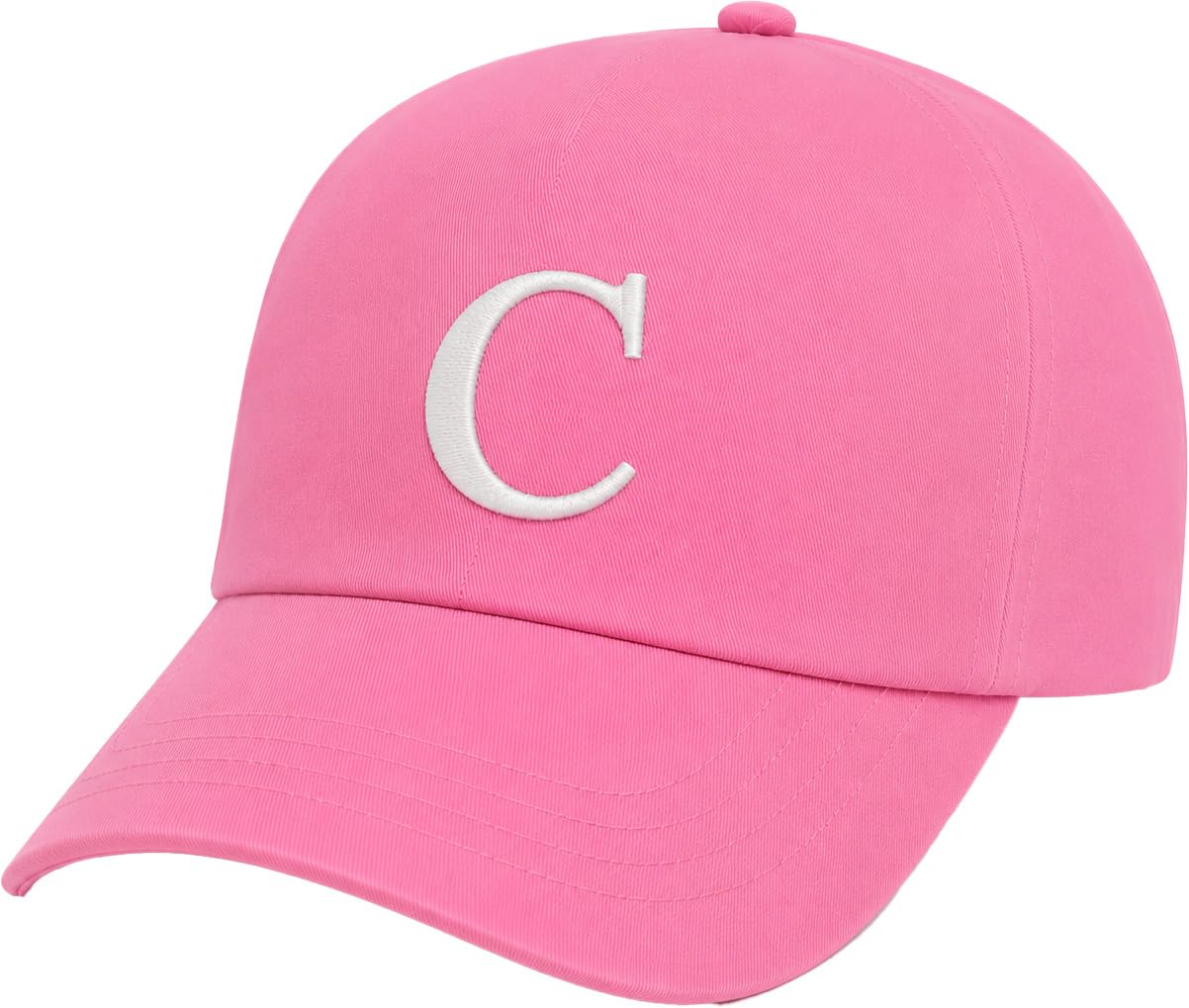 4sold Girls Baseball Cap Pink Kids Cap with Embroidered Letter A-Z, Adjustable Cotton Children School Kids Hat for Girls Age 4-12, Childrens Summer Sun