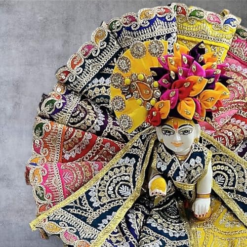 Image of Partish Laddu Gopal Janamashtmi Cone Style Dress (Size 3) l Ladoo Gopal Dress l Kanha Ji Poshak (A)