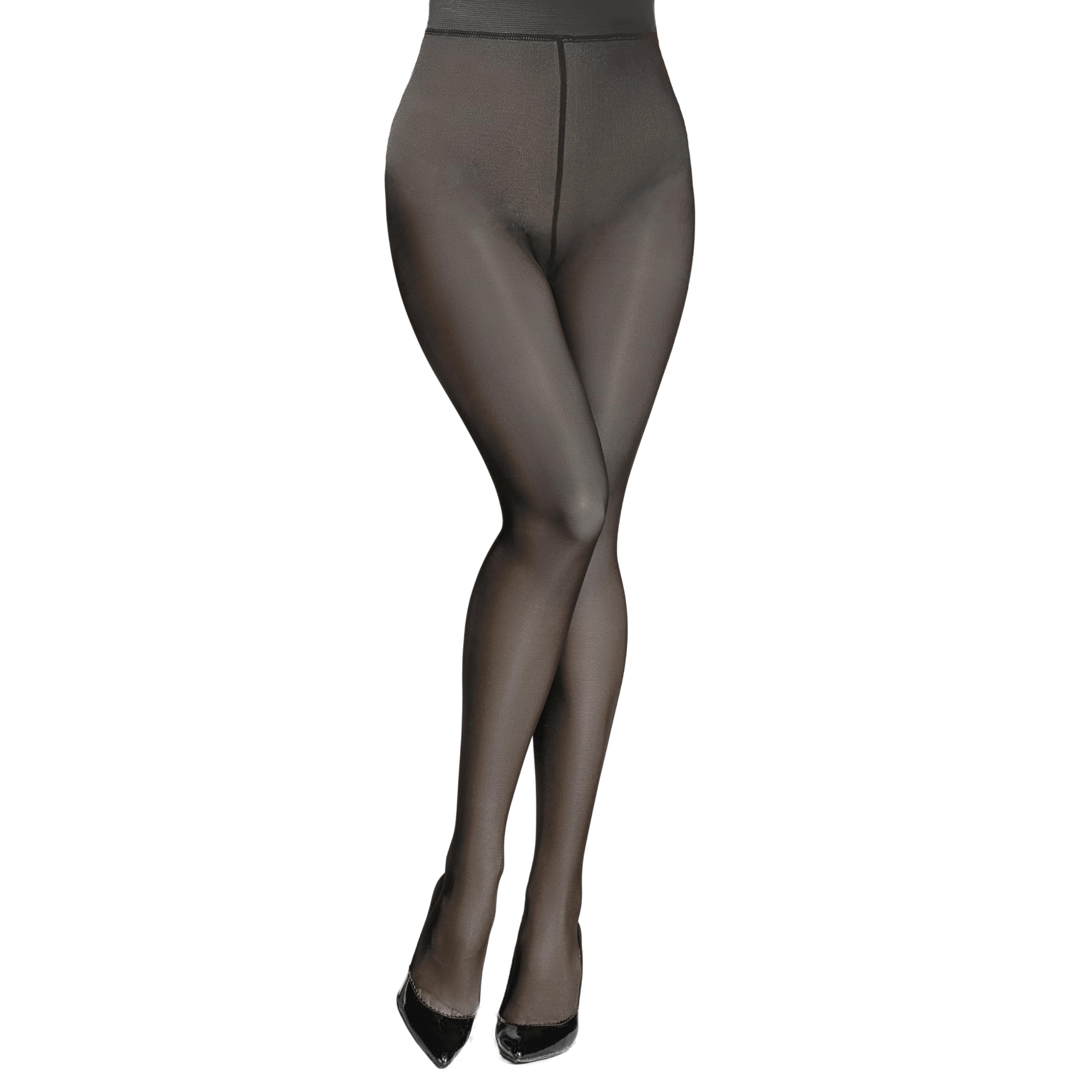 KEAIDO Women Sheer Warm Pantyhose Fake Translucent Fleece Winter Tights, Grey, 85g, One Size