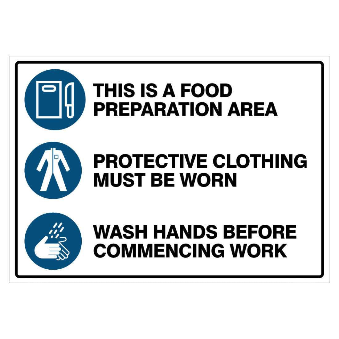 Food Preparation Area Hospitality Sign, Metal Tin Sign 12x8inch