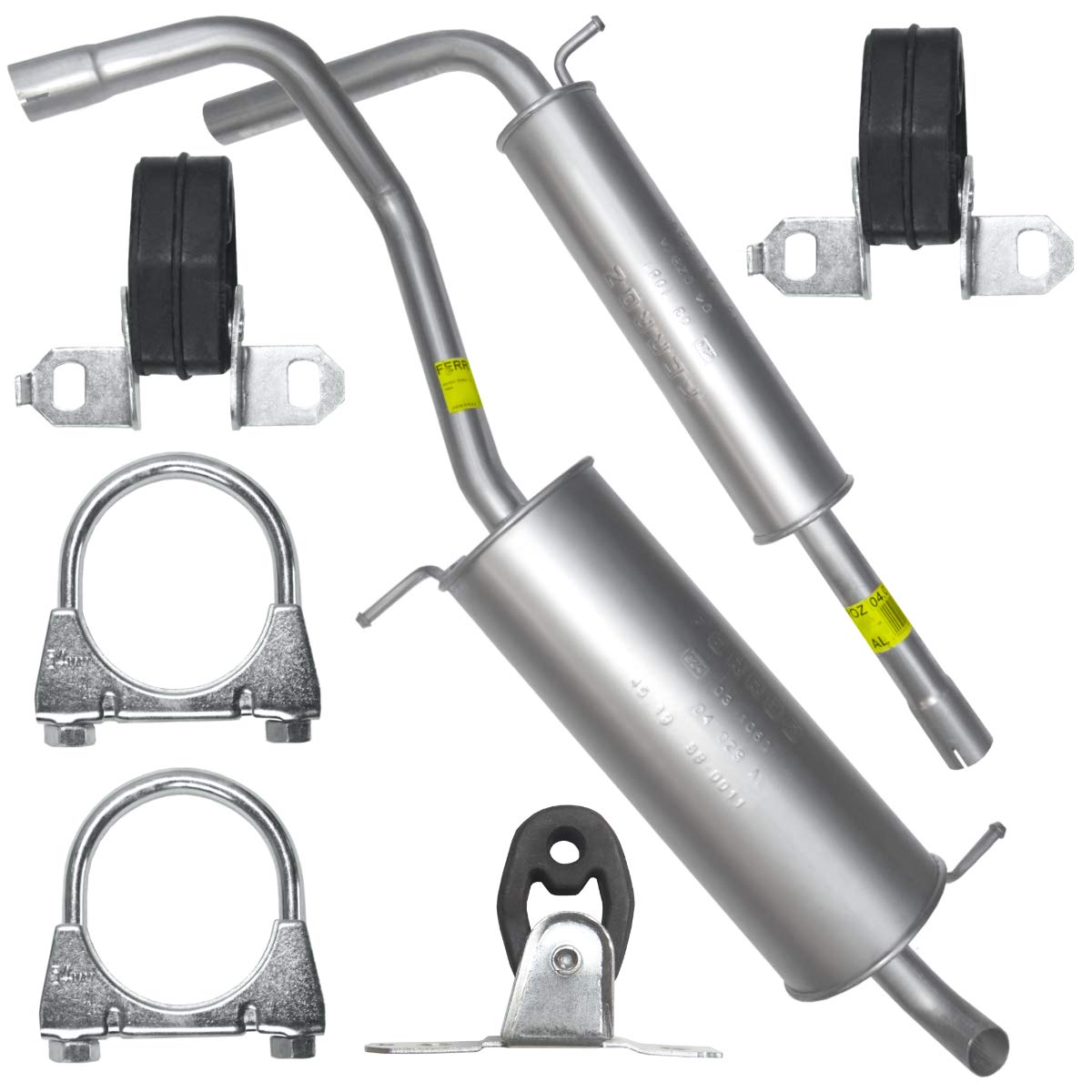 Ferroz Adamot Schalldämpferset Auspuffanlage Auspuff für Ibiza 3 III 6L Fabia 1 I 6Y 1.0i 1.4 16V 1.4i 1.4i 16V Polo 4 IV 9N