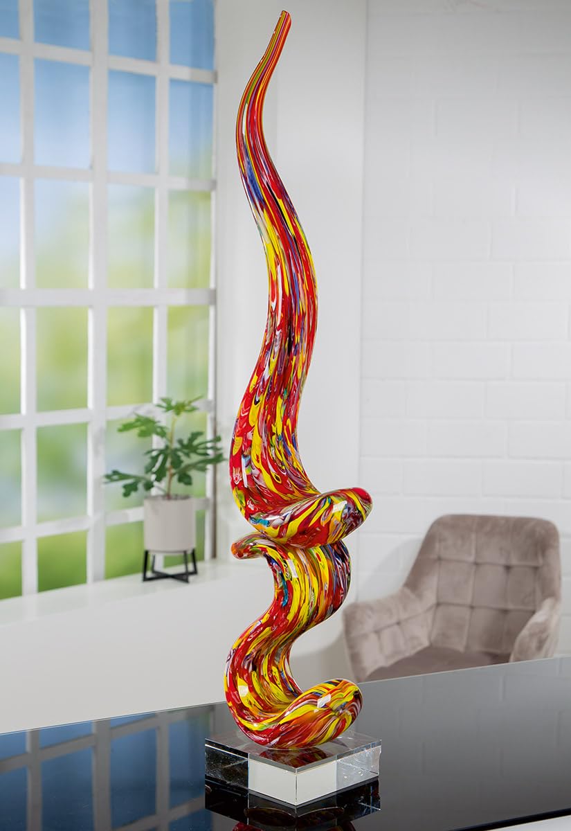 GILDE GLAS art große Deko Skulptur XXL - handgefertigt aus Glas - Geschenk für Frauen Weihnachten Geburtstag - Höhe 80 cm