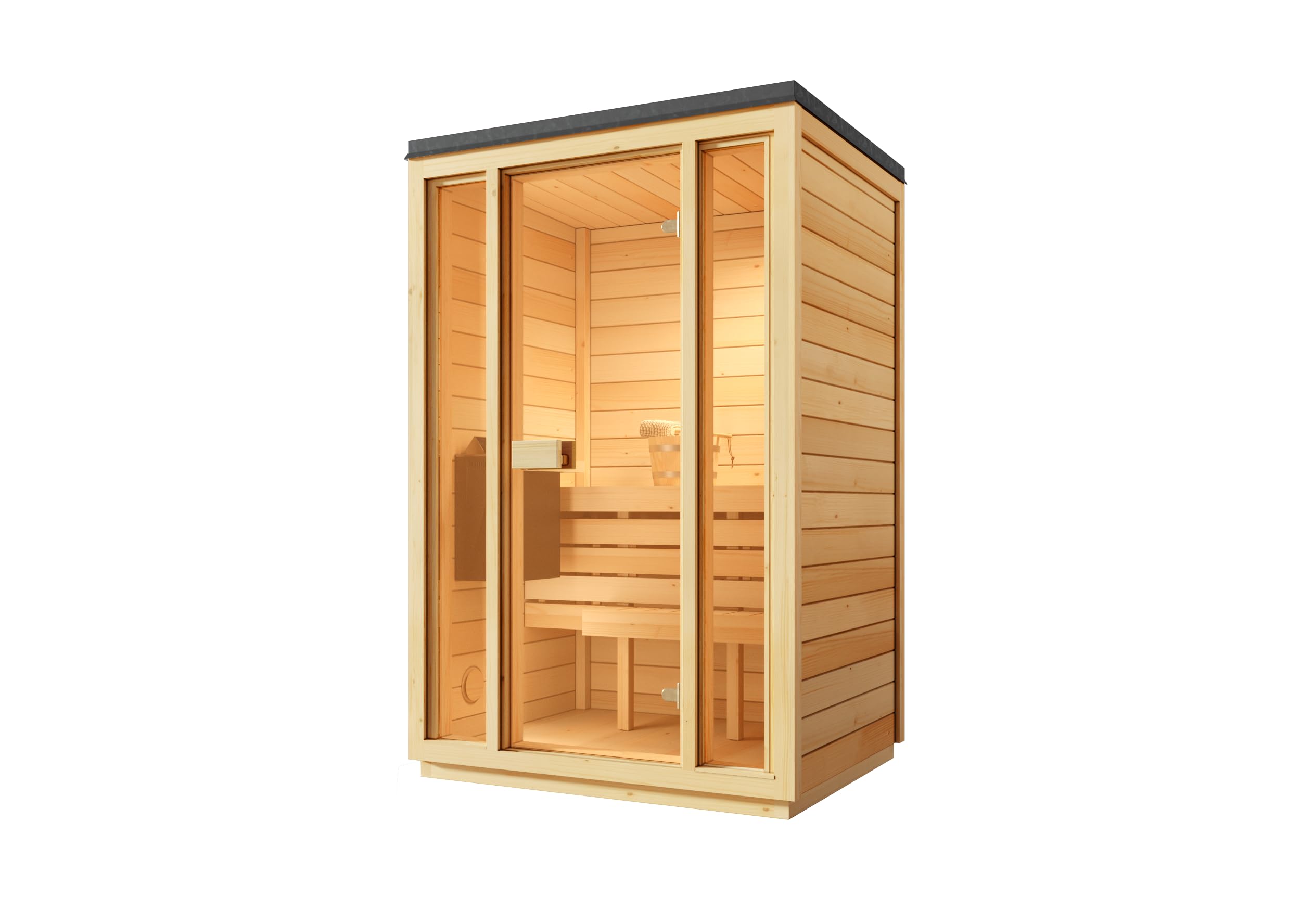 Gartensauna Kuuma S 138x111cm in Naturbelassen für bis zu 2 Pers.