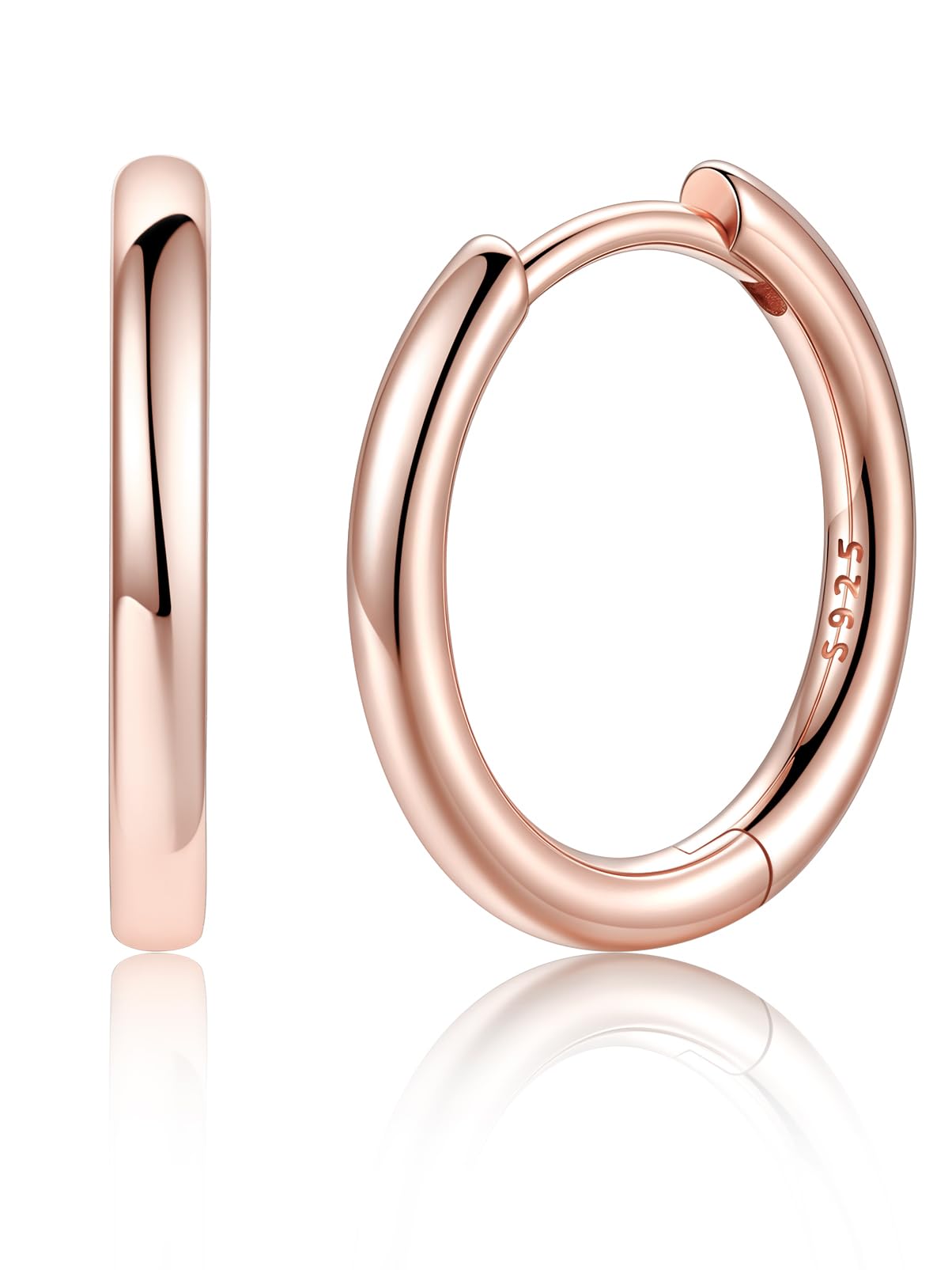 Silvora 925 Sterling Silver Hoop Earrings for Women, Small Huggie Hoops