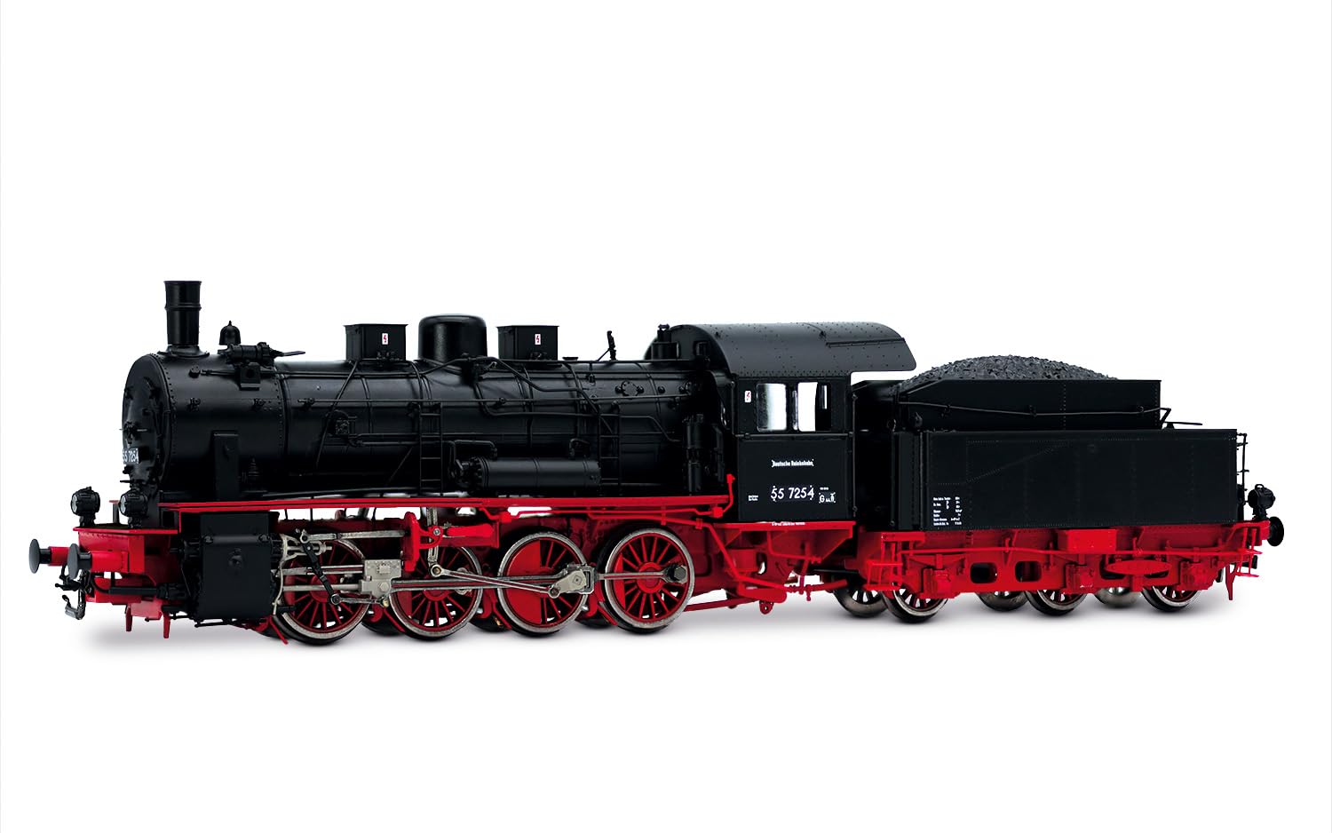 Rivarossi HR2893 DR, steam Locomotive 55 7254, Black/red Livery, ep. III Steam Locomotive