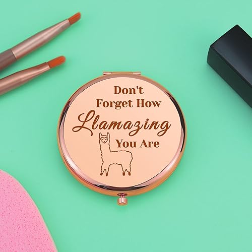 Miniatura 5 de Regalos de llama para mujeres amantes de los animales regalos para niñas espejo de maquillaje compacto para hermana mejor amiga regalos inspiradores