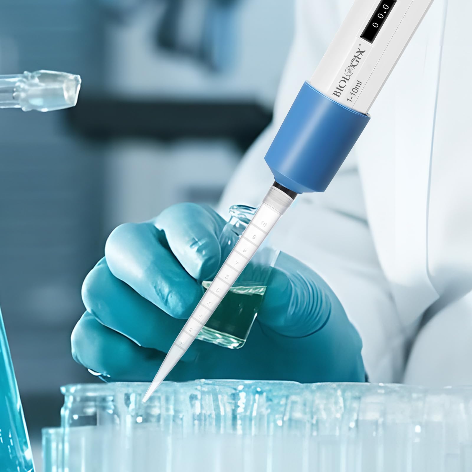 Punte per pipette da 10 ml, 100 punte universali da 10 ml, trasparenti, in polipropilene (PP), autoclavabili, senza DNasi/RNasi/Pirogeni, liquido da laboratorio, 100 pezzi/sacchetto