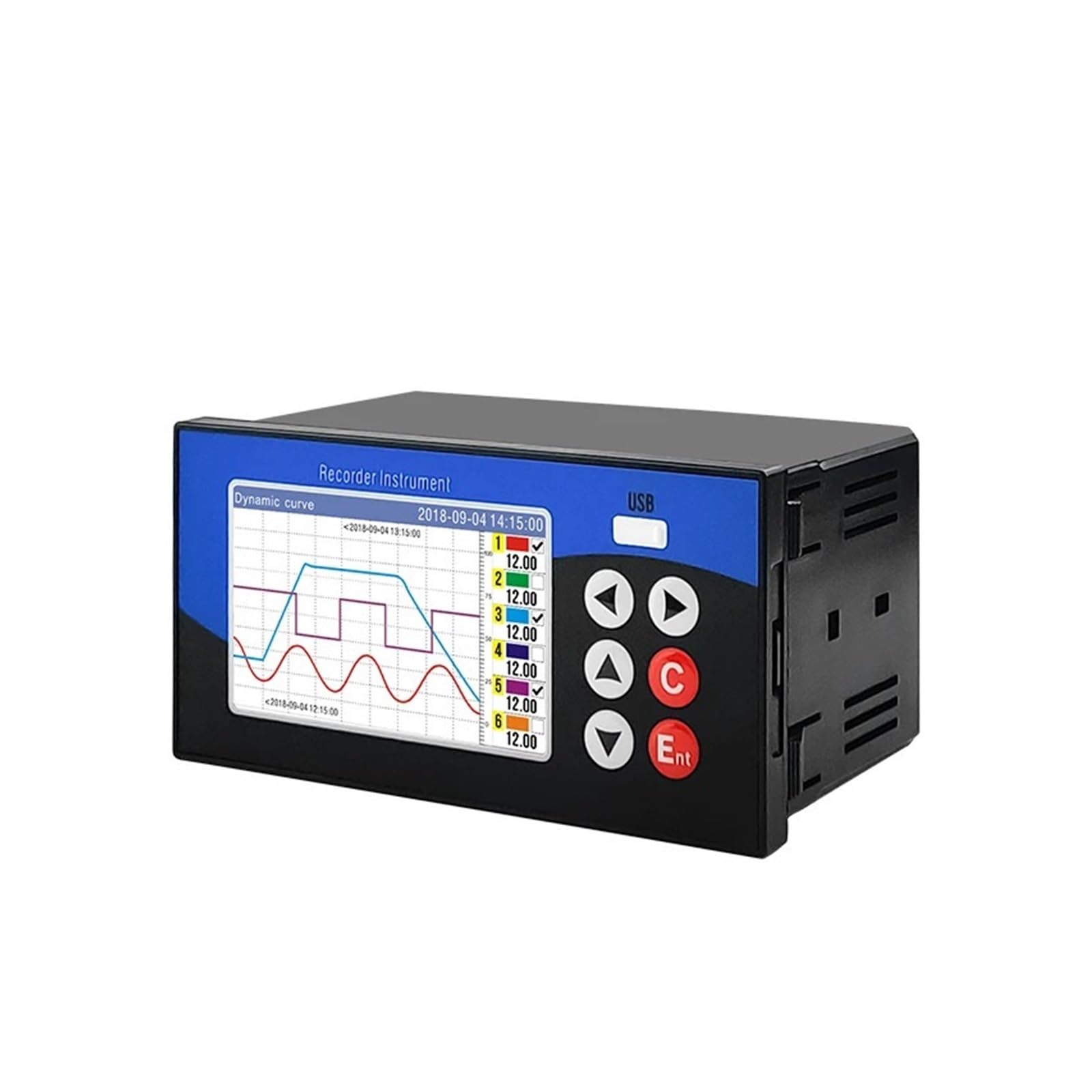 Datenlogger Temperatur Druck Strom Spannung Rekorder Trenddiagramm Datenbericht PT100 4-20 mA Analog RS485 USB(3Channels(220VAC))