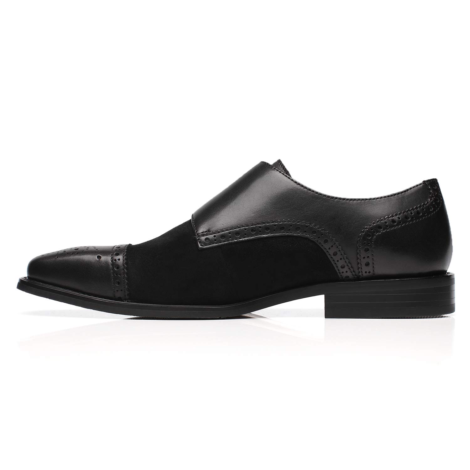 La Milano Herren-Slipper aus Leder mit doppeltem Mönchriemen