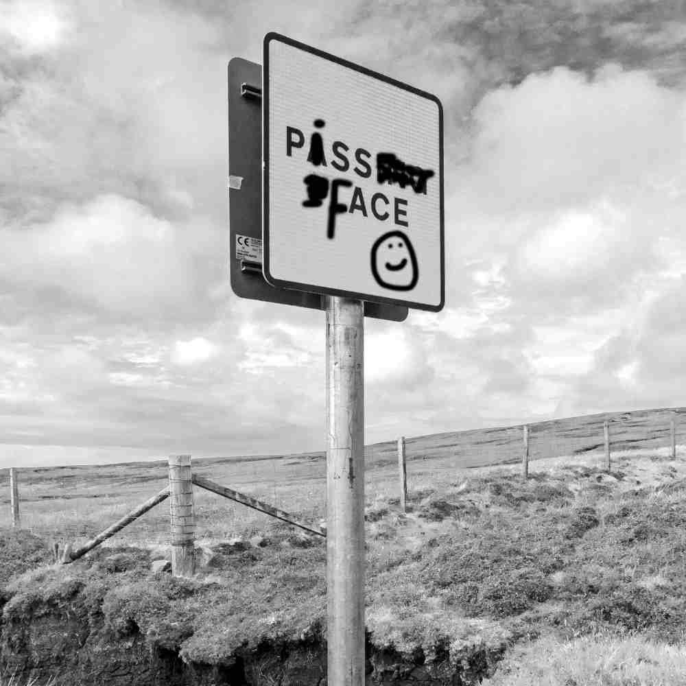 Lesser Spotted Britain Piss Face Road Sign Greeting Card