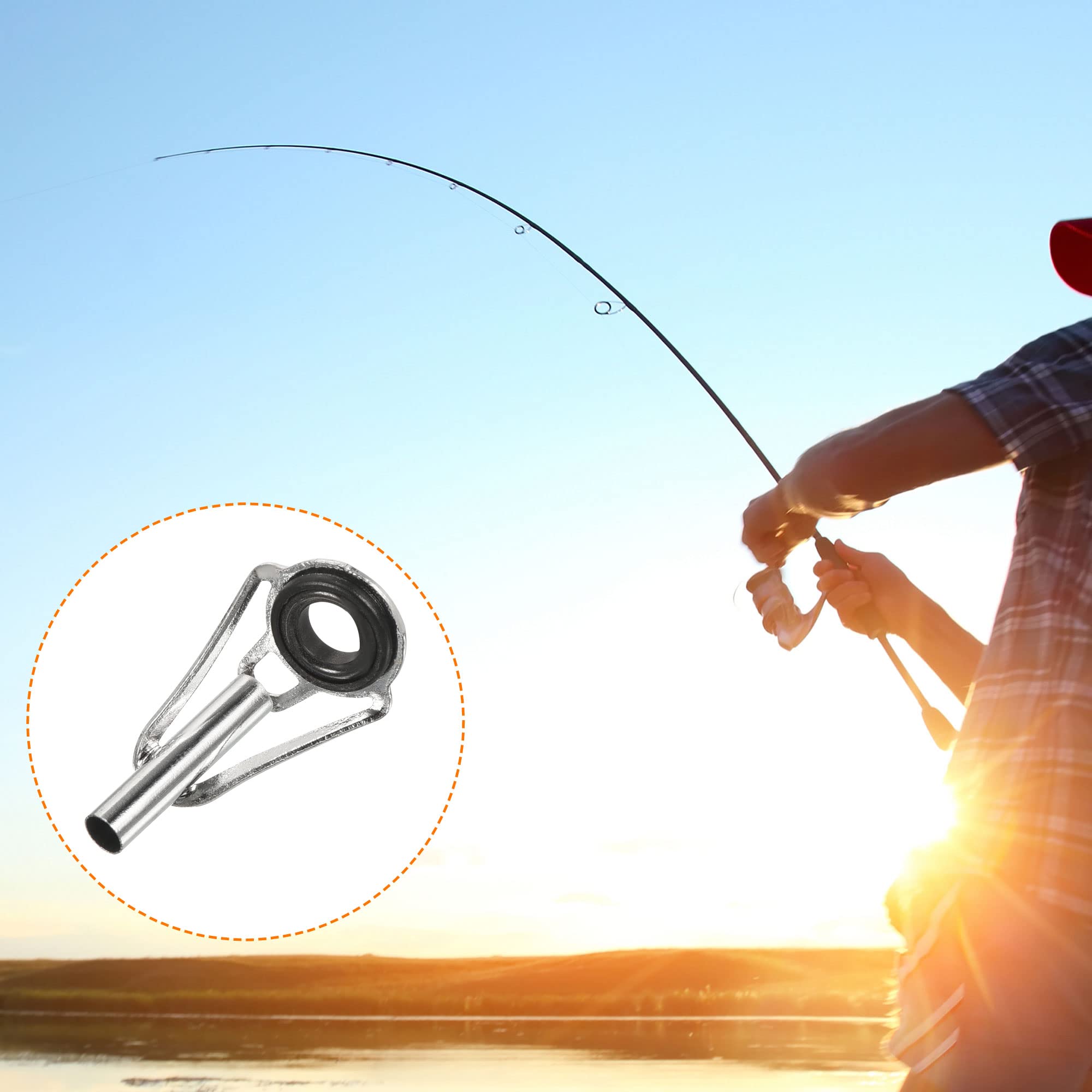 PATIKIL 8.5mm Tubo Dia Pesca Canna Suggerimenti Riparazione Kit, 3 pezzi Inossidabile Acciaio Nero Guida oring per Acqua Salata Acqua Dolce Pesca