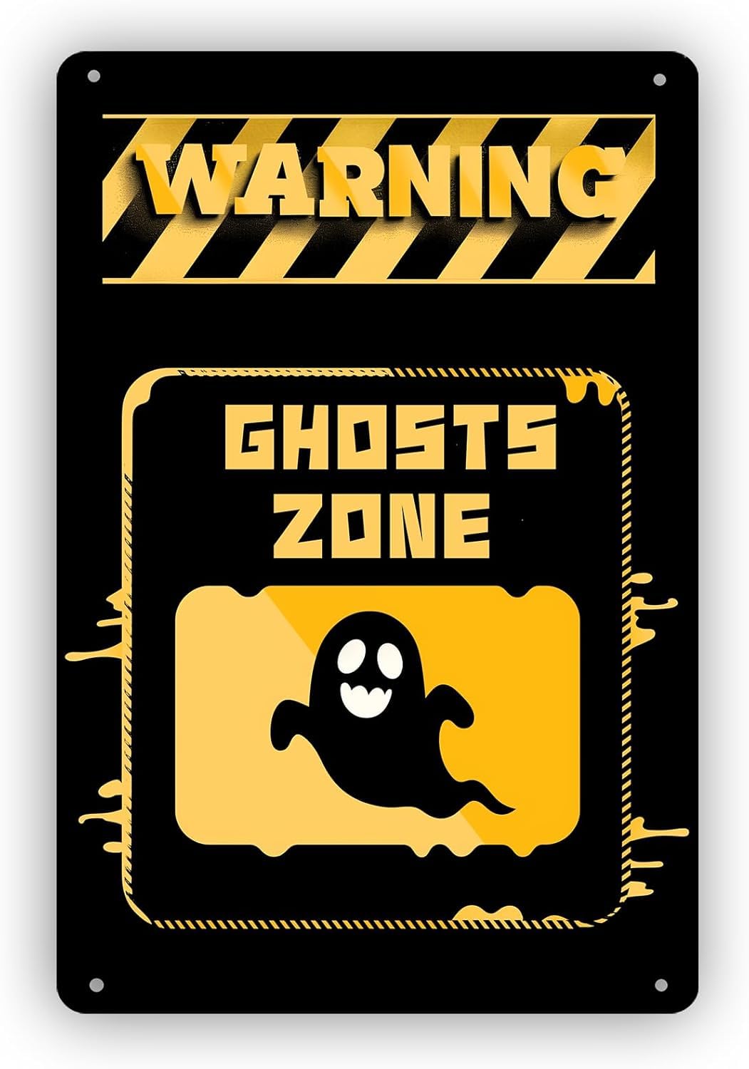 SMAZDFXX Ghosts Zone Metal Sign Vintage Halloween Boo Decorations Signs for Home Coffee Cafe Bar Kitchens Shop Wall Art Decor Poster 8"x12"