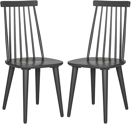 Safavieh American Homes Collection Burris Country Farmhouse - Silla auxiliar con eje gris, madera (juego de 2)