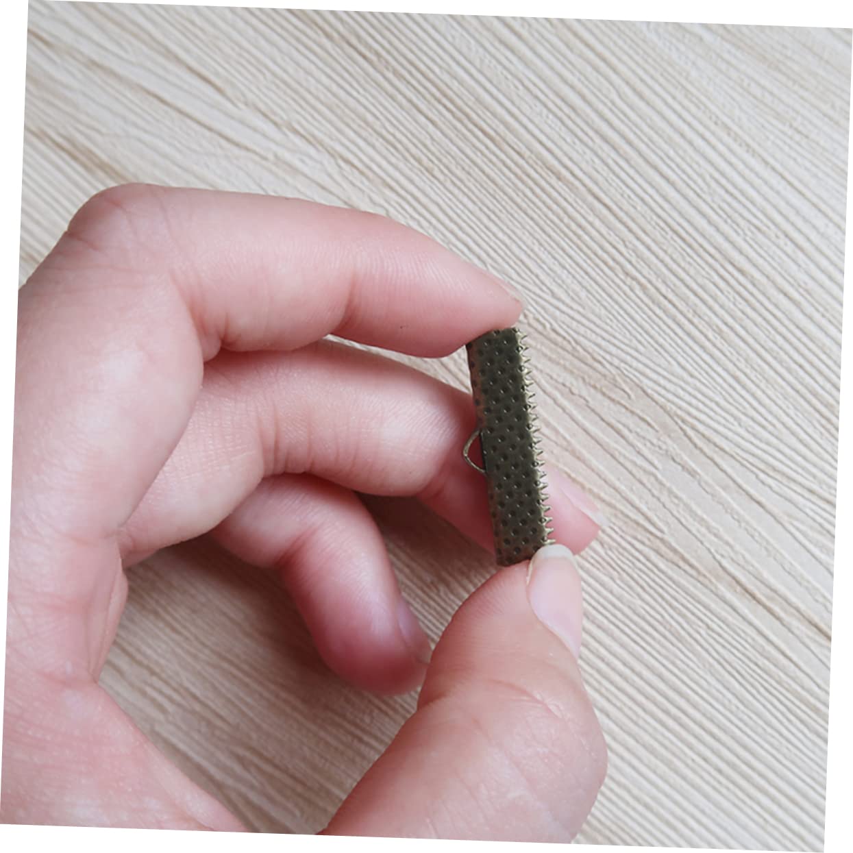 BELLIFFY Crimp Beads for Jewelry Making 100pcs 1cm Metal Plated Ribbon Ends Zipper Clips