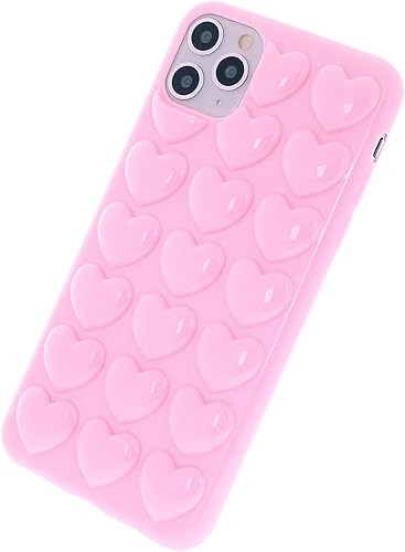 Miniatura 5 de DMaos - Funda para iPhone 11 Pro Max para mujer, funda de gel Kawaii 3D Pop Bubble Heart Kawaii, bonita funda para iPhone11 Pro Max de 6.5 pulgadas,