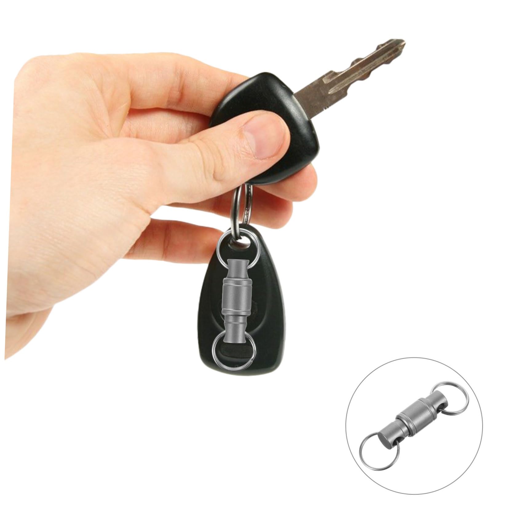 Toyvian Anillo De Herramientas del Llavero Titular De La Llave Keychains Poseedor Acollador Llavero con Agujero Pequeño Llaves Liberar Aleación De Titanio Silver