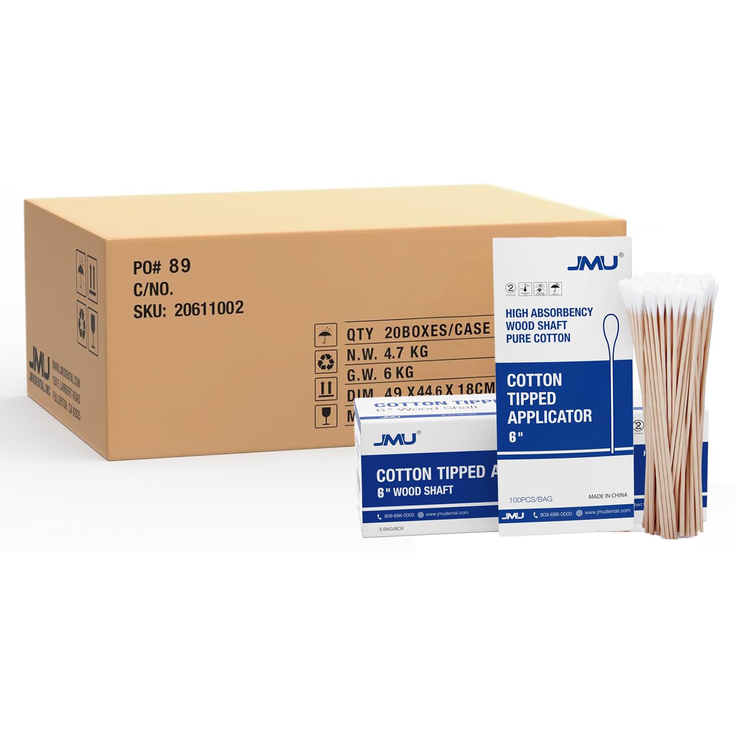 JMU 6 Inch Medical Cotton Tipped Applicators - cotton balls and swabs | Mubboo