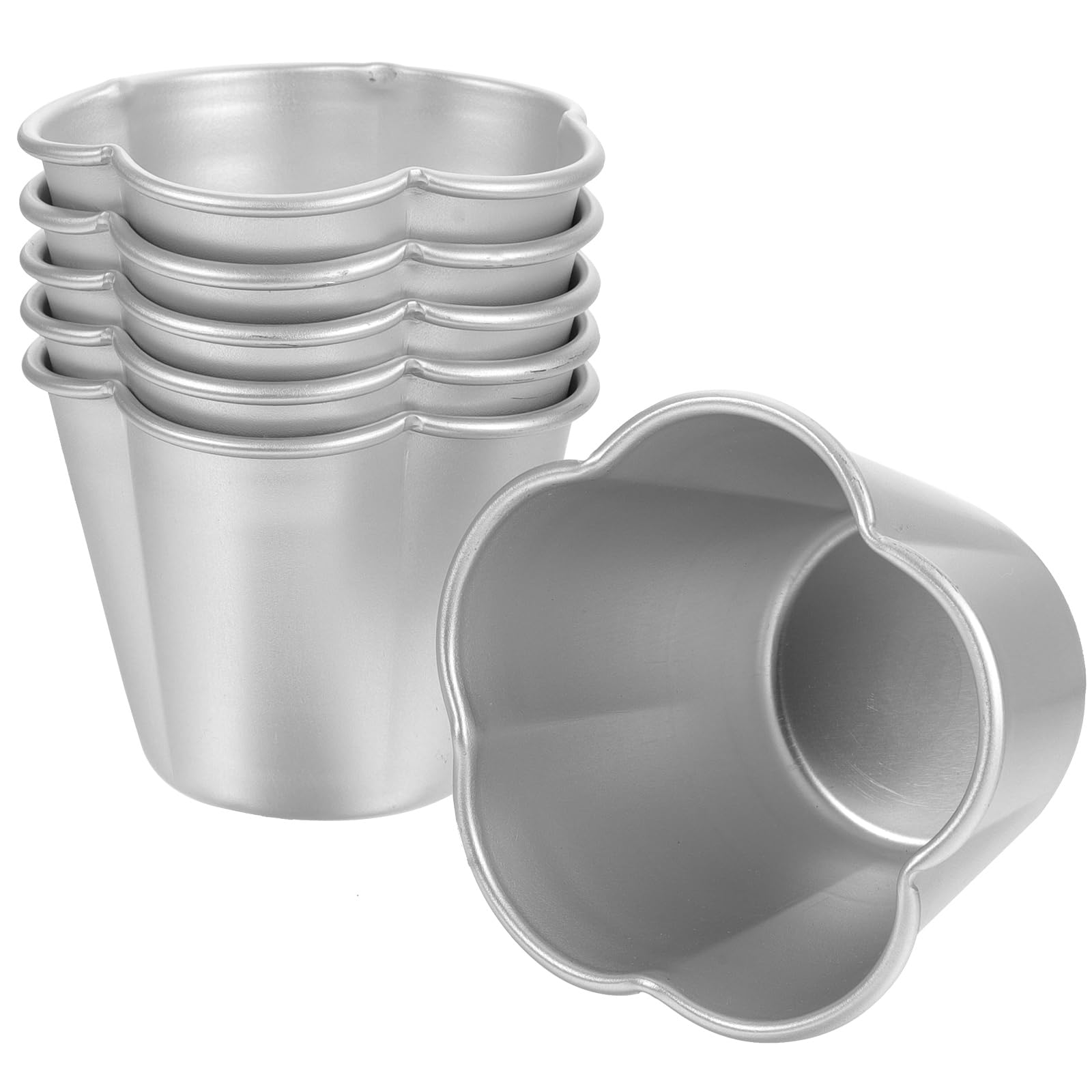 Buy SHERCHPRY 6pcs Flower Shape Pudding Moulds Aluminum Baking