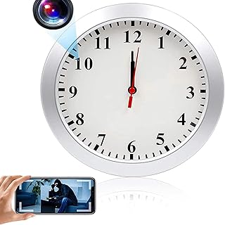 YILEFU Hidden Spy Camera Wall Clock,1080P HD Wifi Wall Clock Camera Wireless Nanny Cam, Real-Time Video Mini Video Recorder for Home And Office