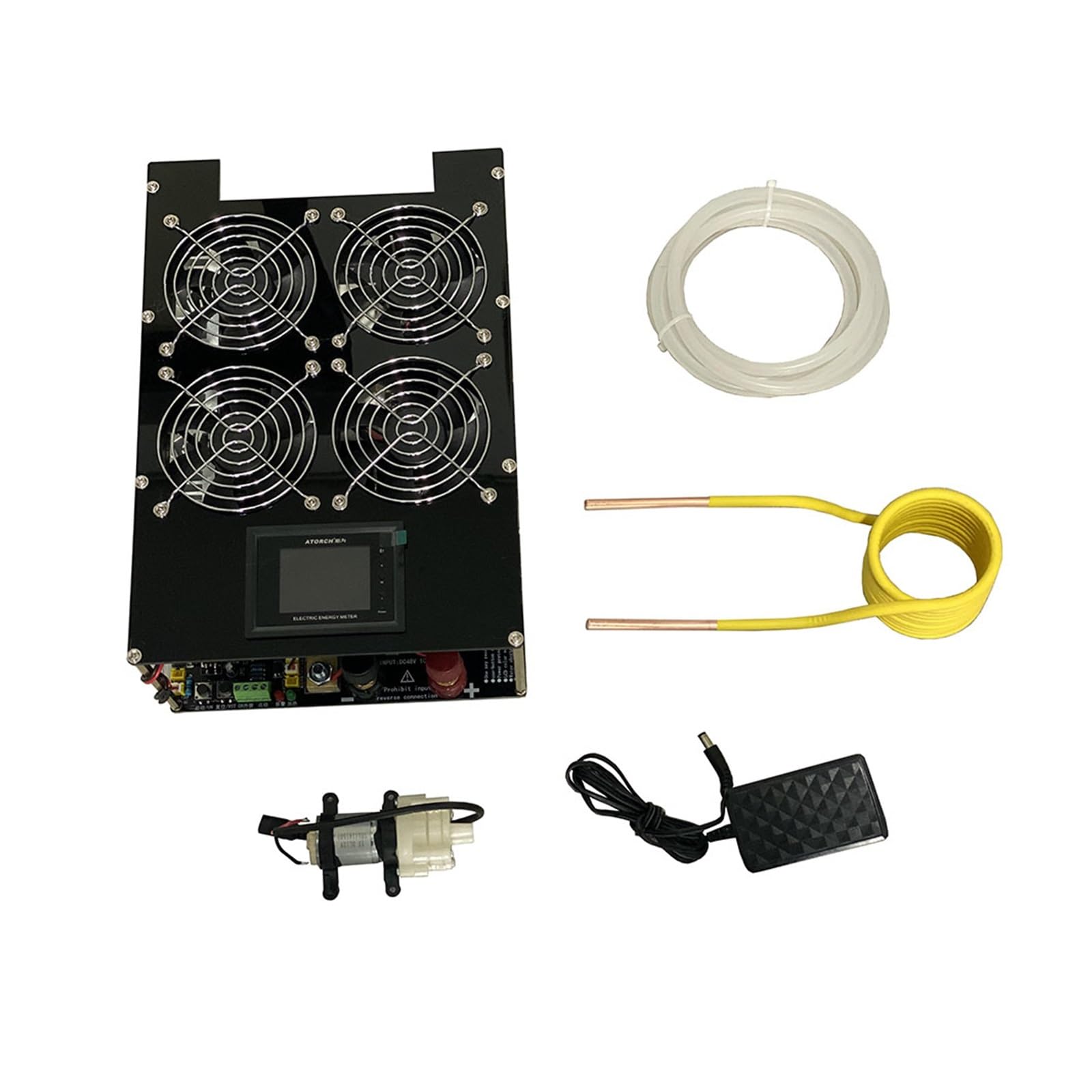 Nagrzewnica indukcyjna, 5000W ZVS nagrzewnica indukcyjna nagrzewnica indukcyjna płytka drukowana maszyna grzewcza stopiony metal + cewka + pompa(70ml crucible)