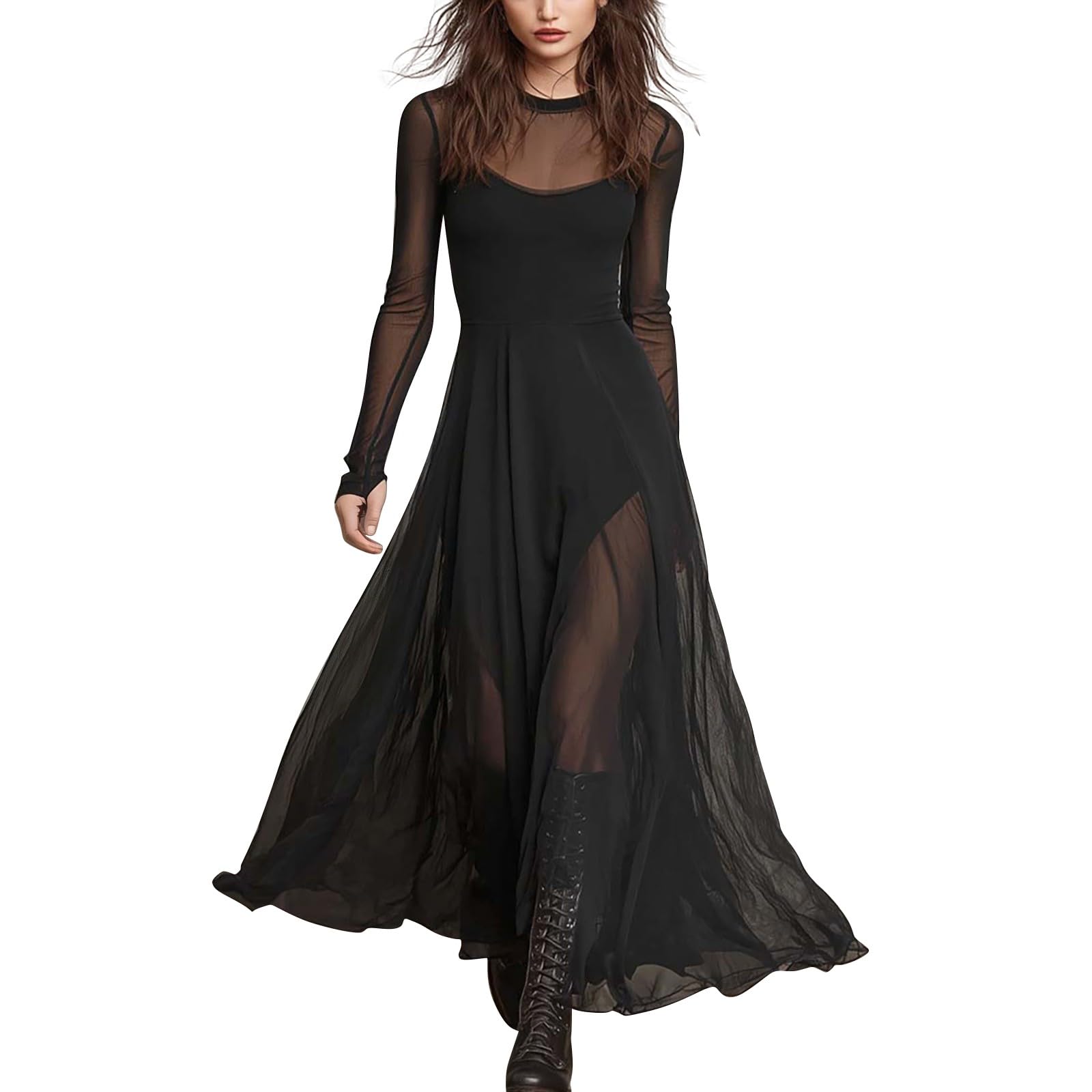 Black Women's Vintage Western Cowboy Dress, Off-Shoulder Flare Prairie Dress with Floral Lace Trim, 70s Retro Cowgirl Party Dresses for Halloween, Cosplay, Themed Events & Music Festivals