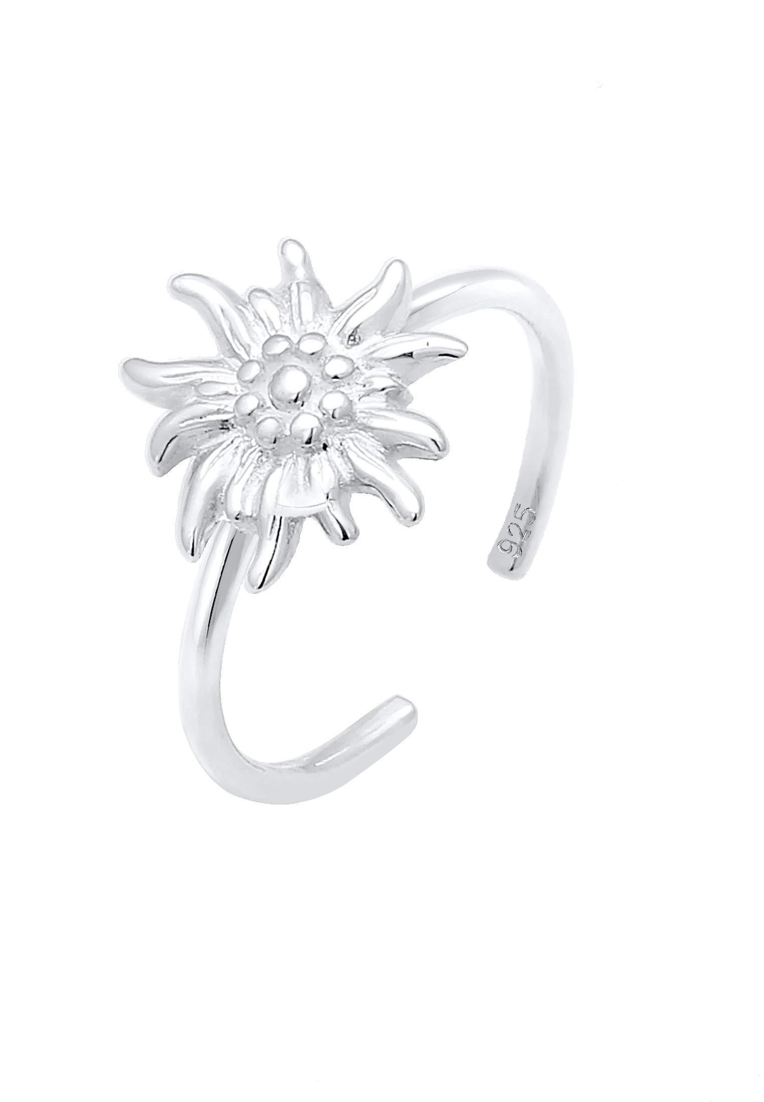 Elli Ring Ladies Edelweiss Traditional Adjustable in 925 Sterling Silver