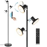 36W LED Tree Floor Lamp, Modern Dimmable Standing Lamp with Remote & Touch Control, 4 Color Temperatures, 3 Rotatable LED Light Floor Lamps for Living Room, Bedroom, Office