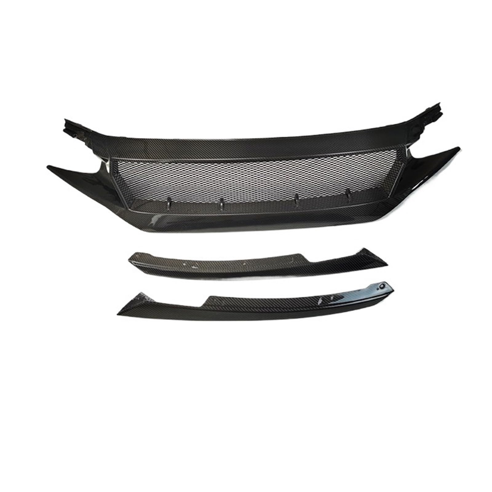 Compatible For Honda 10th Civic FK7 FK8 TYPE-R Fiberglass Front Bumper Grille Racing Car FC JS N1 Style Carbon Fiber Decoration Black Accessories(Carbon fibre)