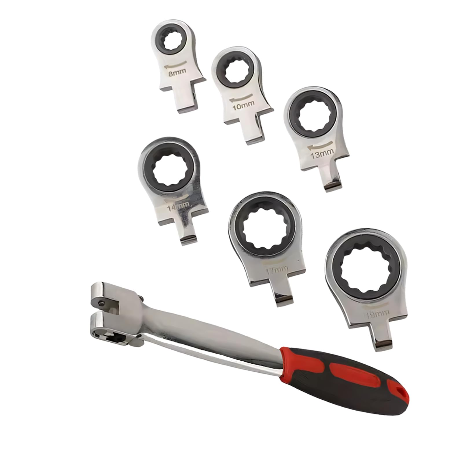 KAHDGSS 7Pcs Ratcheting Box End Wrenches Set Features Swivels Head and Multiple Size for Multifunctional Automotive Applications Car Repair Wrench Set