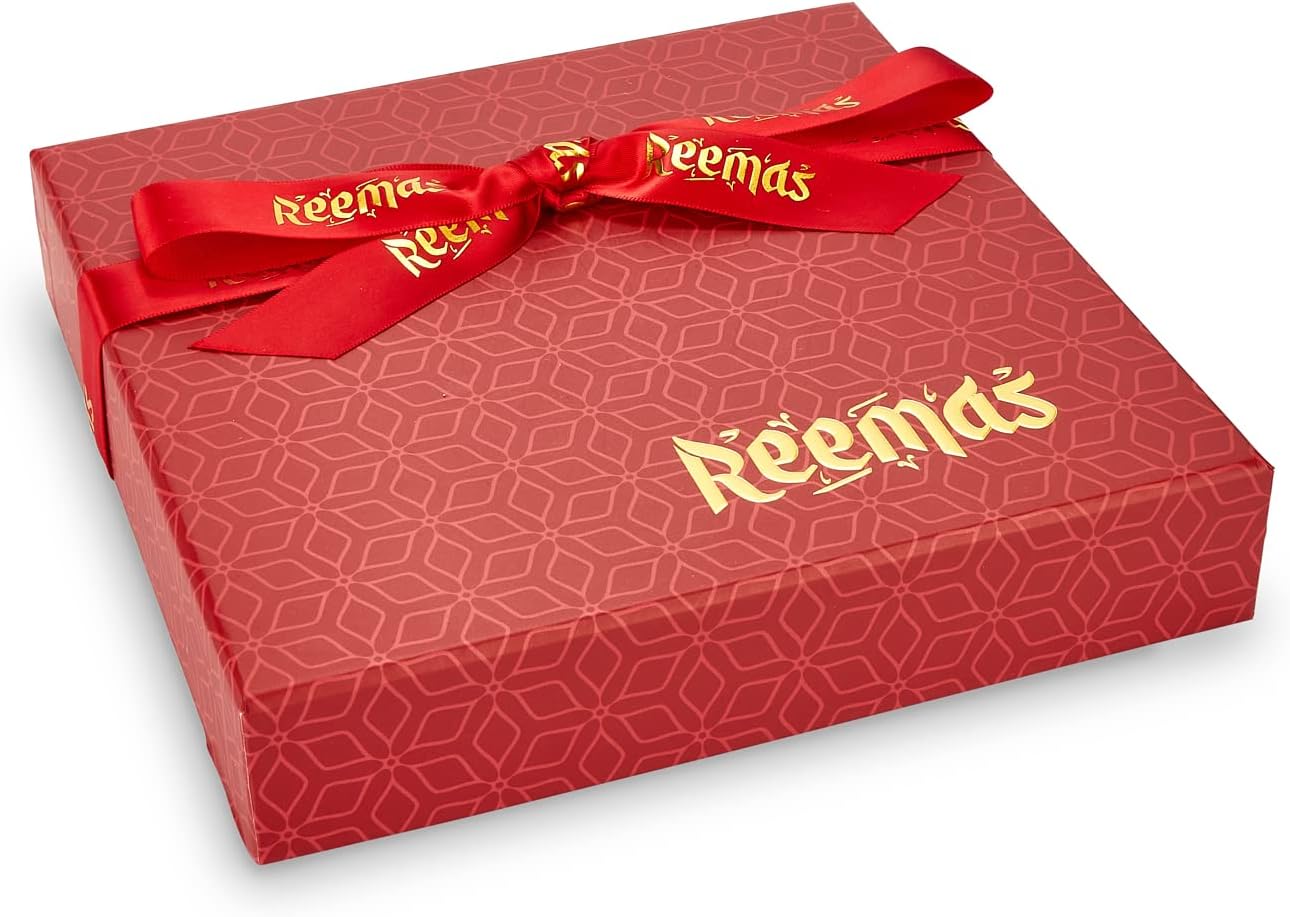 Stuffed Dates Gift Box 8 Pcs | REEMAS GOURMET | Premium Medjool Mabroom Dates Filled with Nuts | Cashew Pecan Hazelnut Pistachio Smoked Almond | Individually Wrapped | No Added Sugar | Vegan