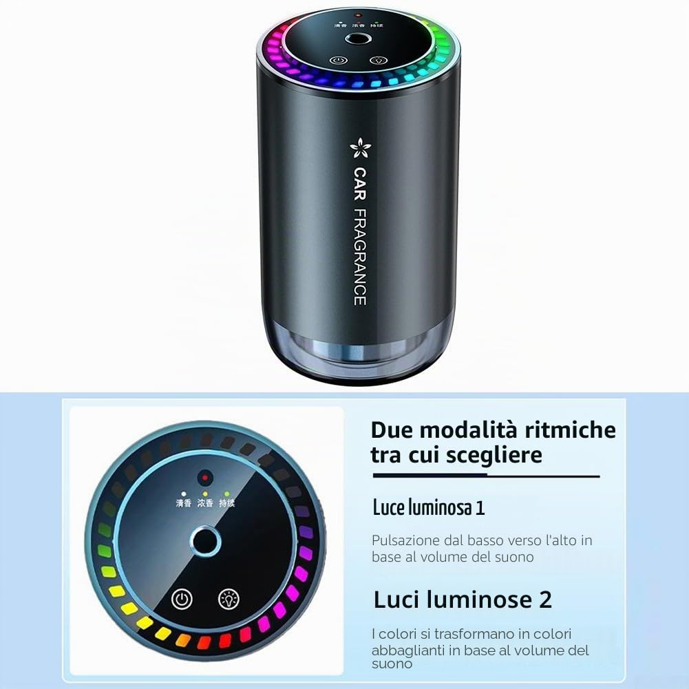 HpLive Umidificatore intelligente per auto, purificatore d'aria con diffusore di aromi a 3 livelli, proiezione cielo stellato, diffusore di aromi, 500 mAh