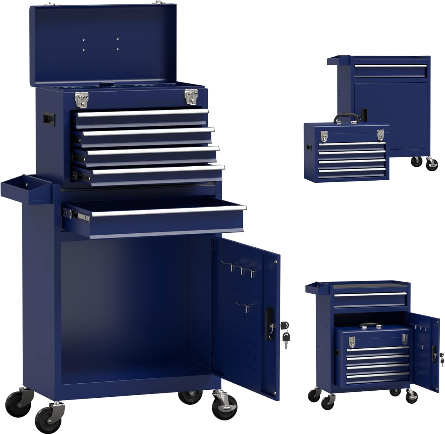 On Shine Tool Storage Chest,Tool with 4 Wheels